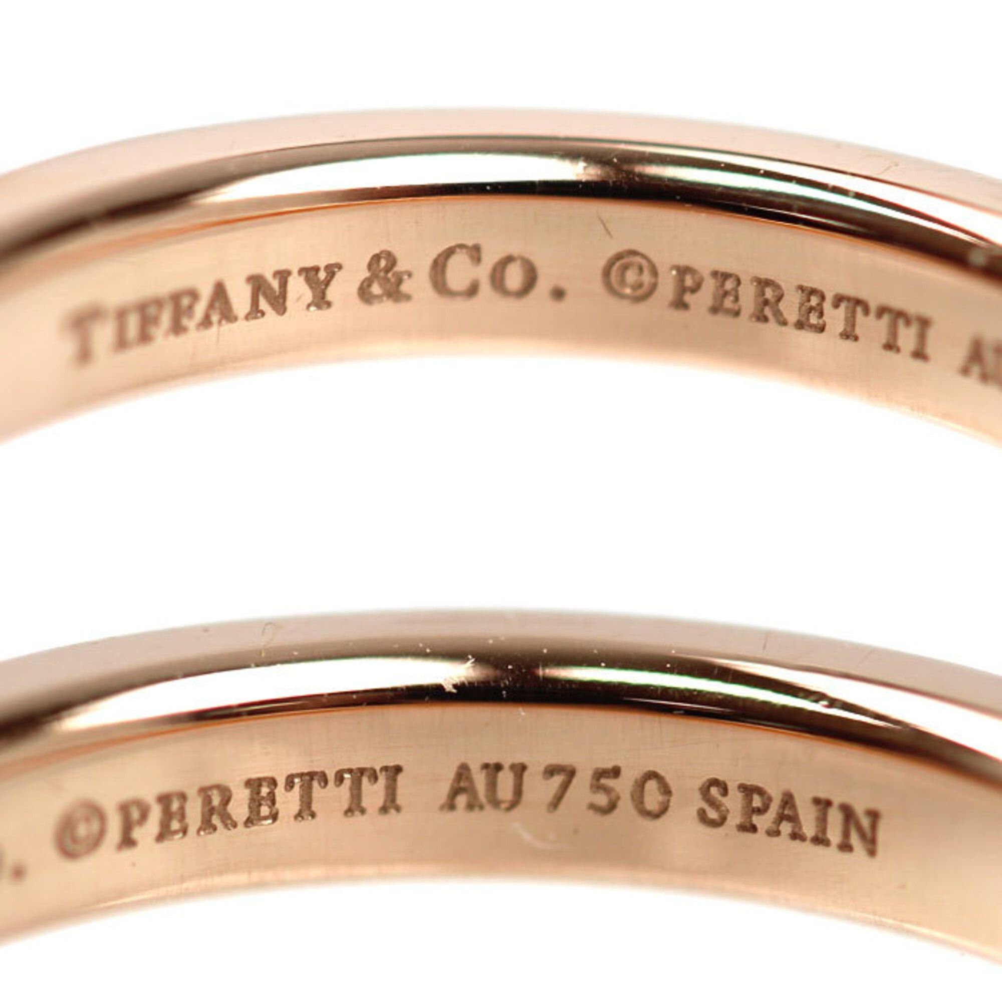 Tiffany & Co. TIFFANY&Co. Tiffany 18KPG Pink Gold Stacking Band Ring with 3 Diamonds, 3.4g, Women's Size ONE SIZE - 5 Thumbnail