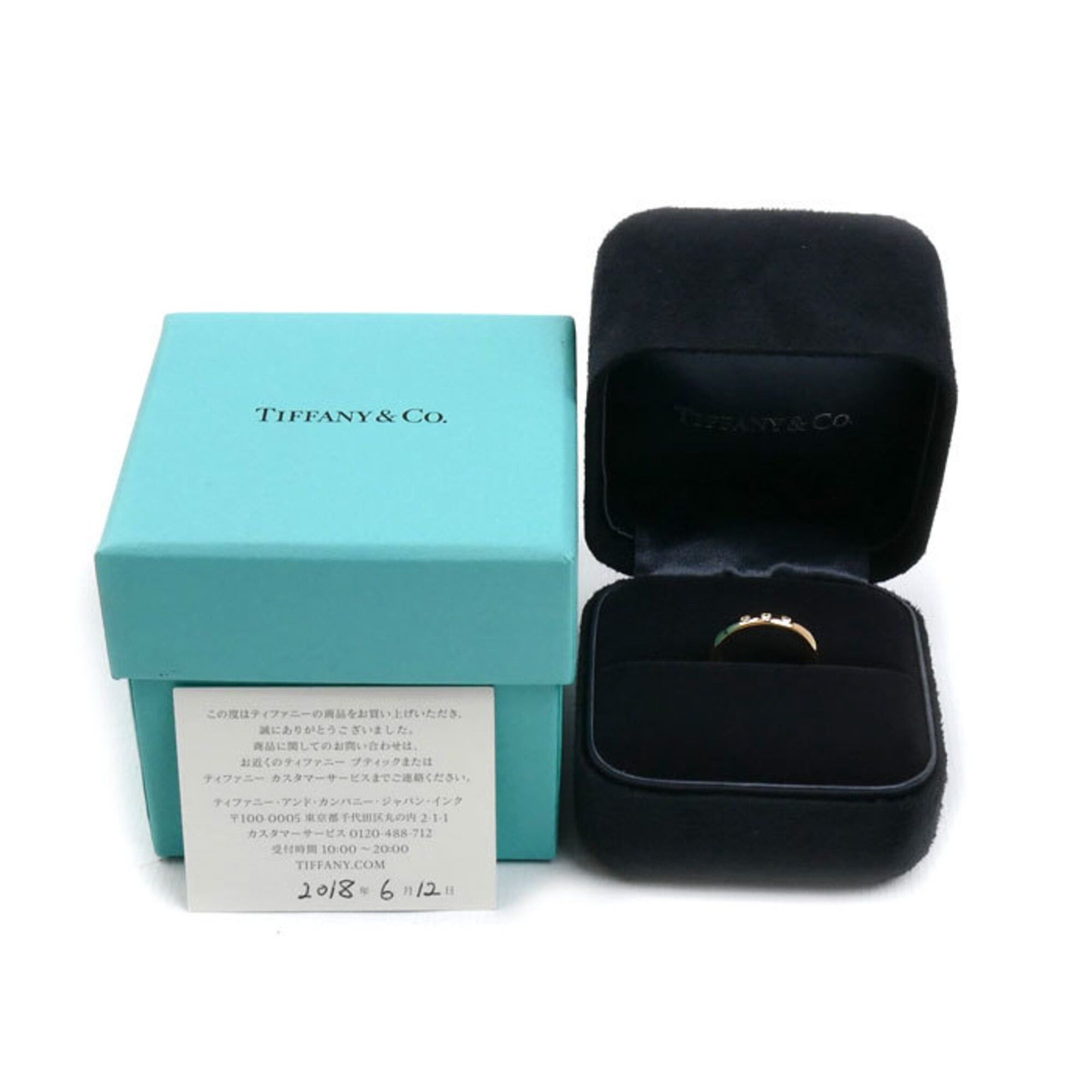 Tiffany & Co. TIFFANY&Co. Tiffany 18KPG Pink Gold Stacking Band Ring with 3 Diamonds, 3.4g, Women's Size ONE SIZE - 8 Thumbnail