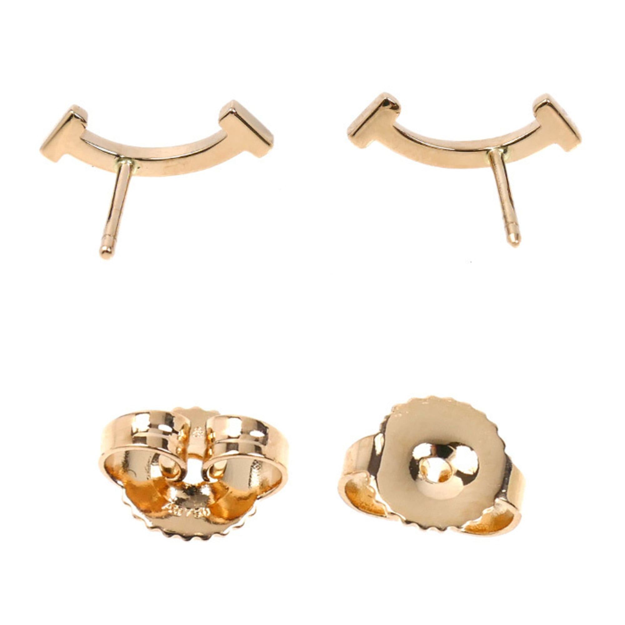 Tiffany & Co. TIFFANY&Co. Tiffany 18KPG Pink Gold T Smile Mini Earrings 60150754 1.6g Women's Size ONE SIZE - 3 Thumbnail