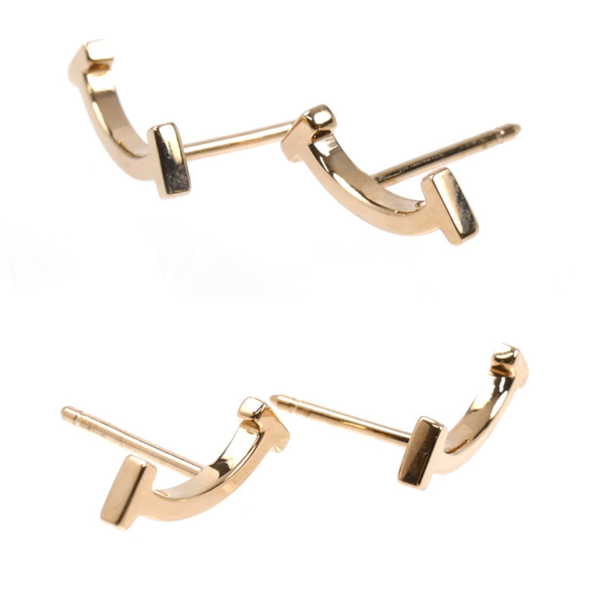 Tiffany & Co. TIFFANY&Co. Tiffany 18KPG Pink Gold T Smile Mini Earrings 60150754 1.6g Women's Size ONE SIZE - 2 Thumbnail