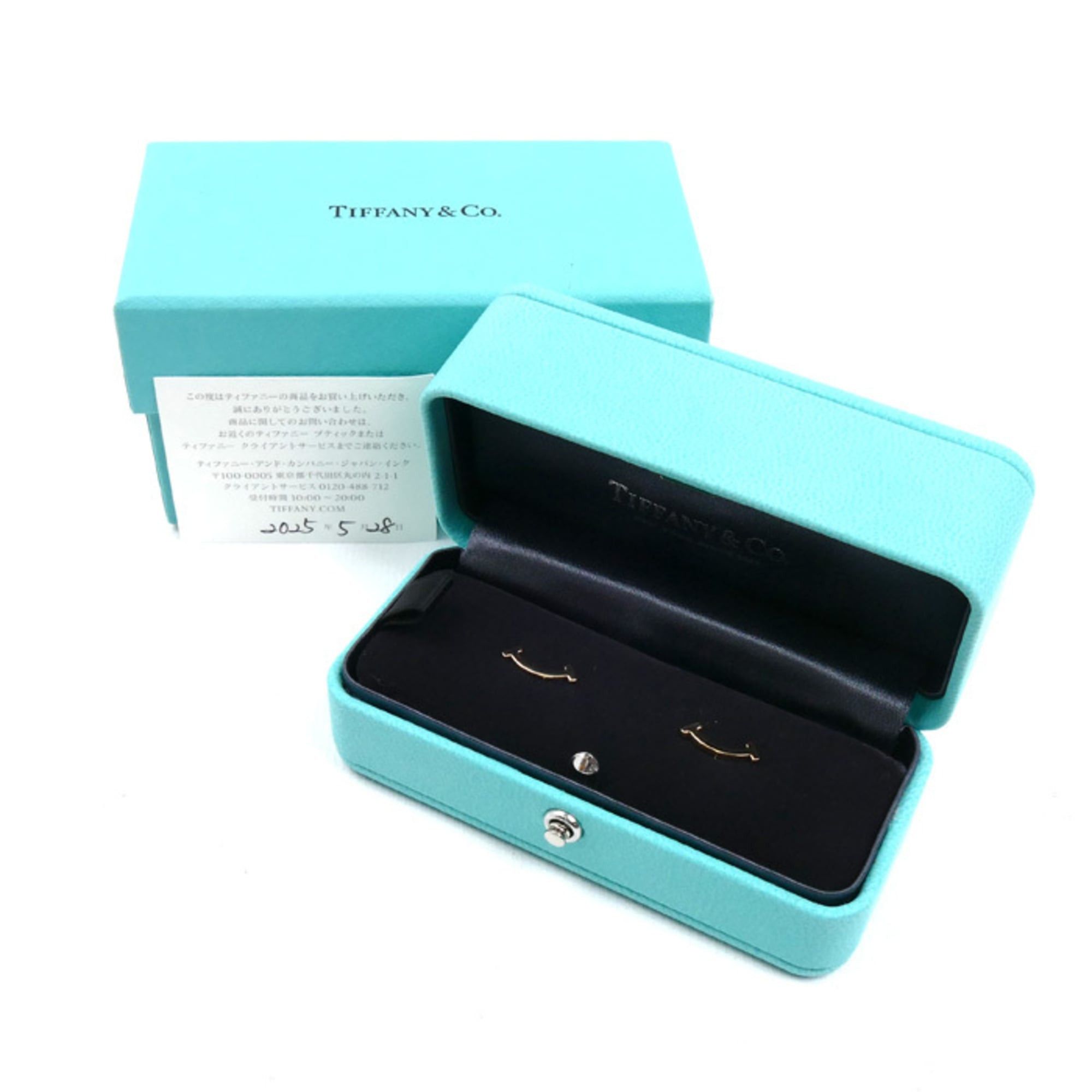 Tiffany & Co. TIFFANY&Co. Tiffany 18KPG Pink Gold T Smile Mini Earrings 60150754 1.6g Women's Size ONE SIZE - 5 Thumbnail