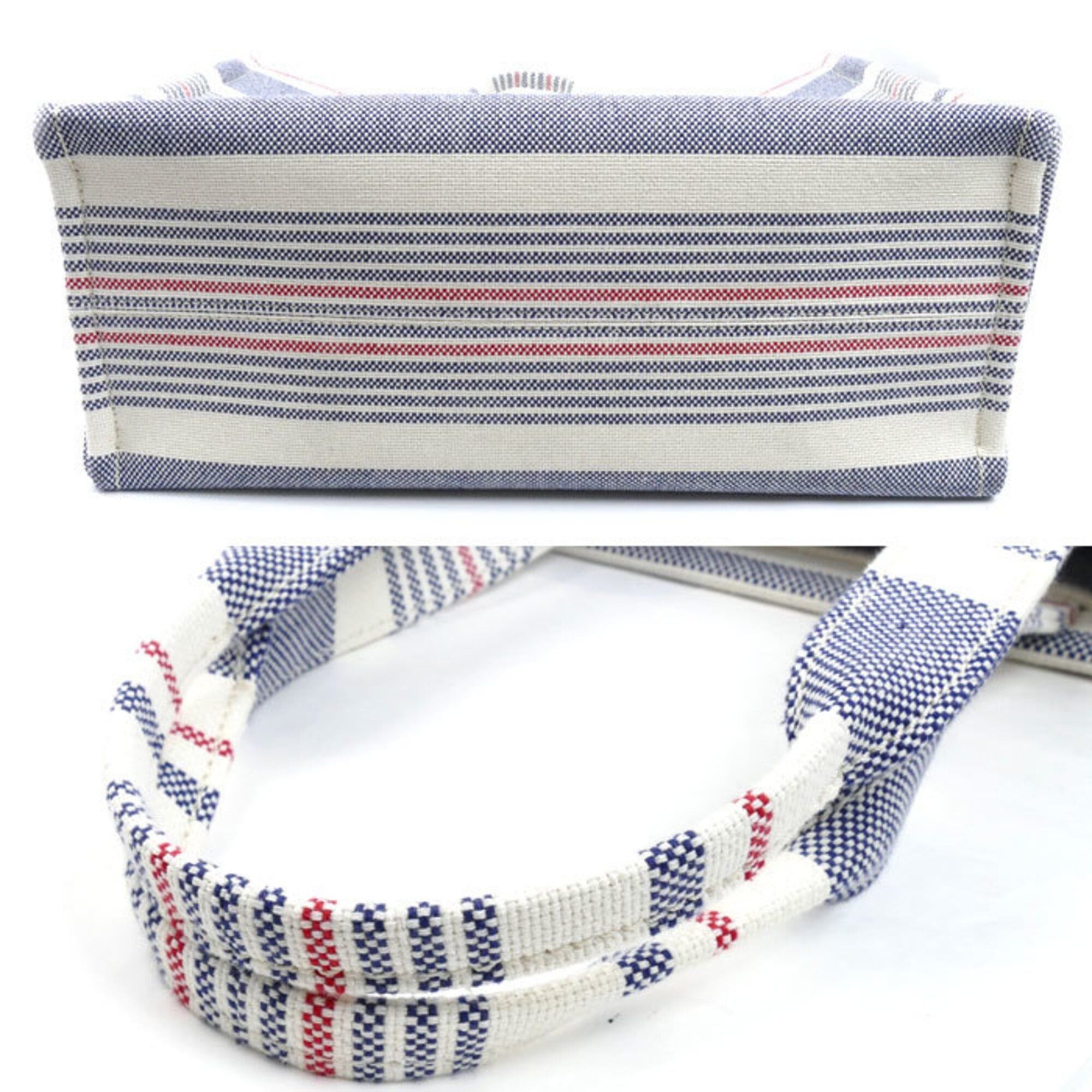 Celine Celine Large Cabas Thais Tote Bag White x Blue Red 196762FYN Triomphe Women's Size ONE SIZE - 3 Thumbnail
