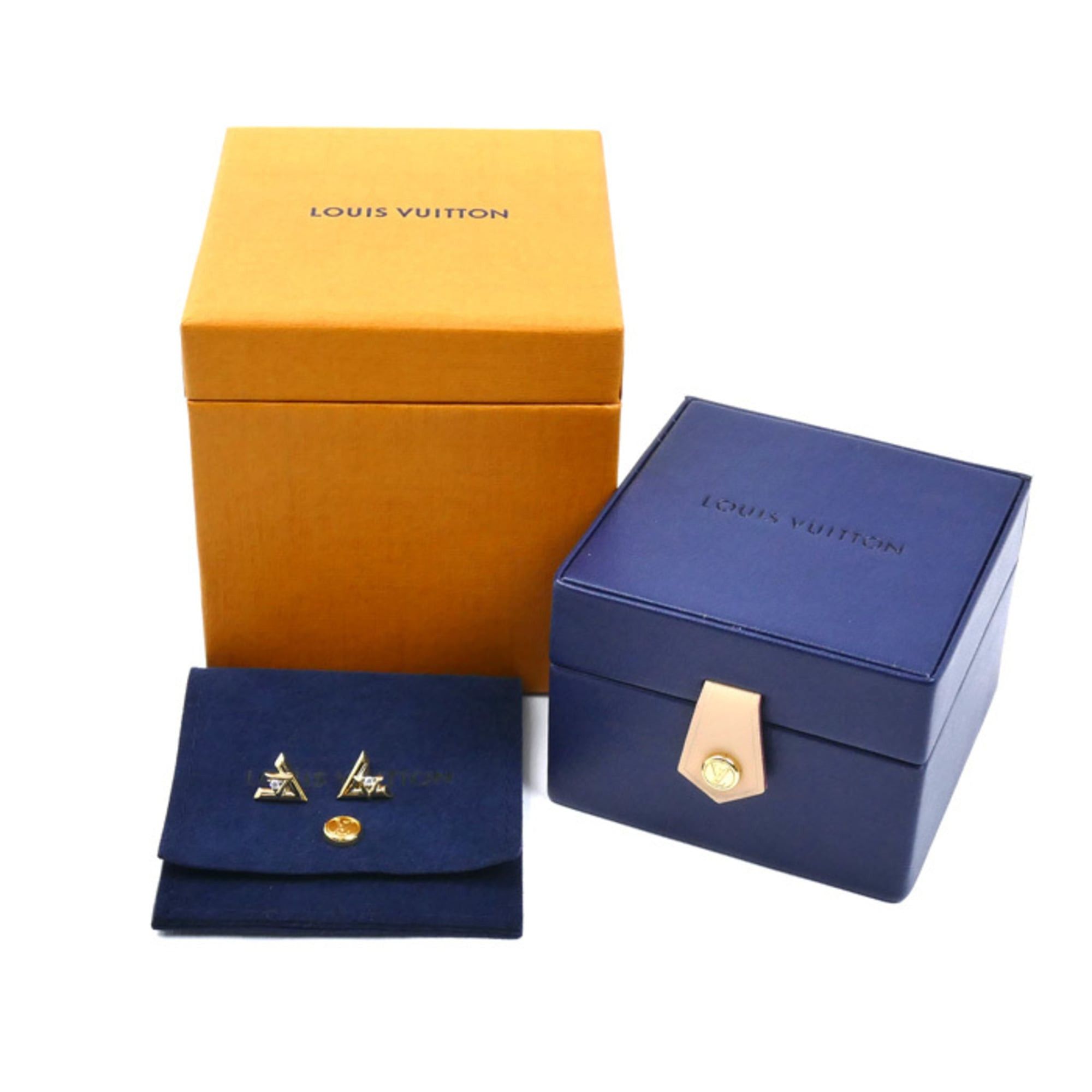 Louis Vuitton LOUIS VUITTON 18KYG Yellow Gold Vault One Earrings Q96969 Diamond 3.4g Set for Women Size ONE SIZE - 5 Thumbnail