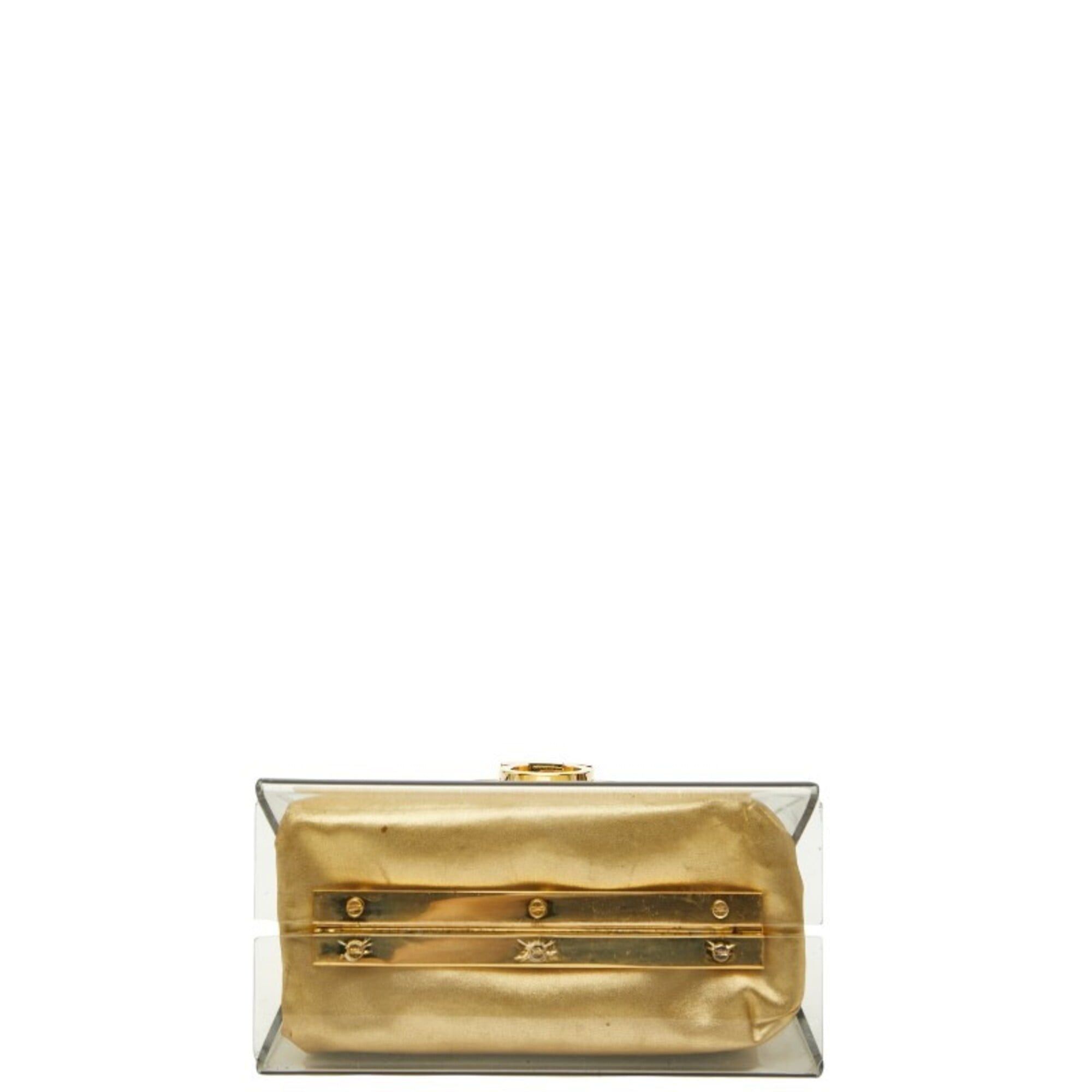 Salvatore Ferragamo Salvatore Ferragamo Gancini Top Handle Acrylic Handbag, Clear Plastic, Women's. Size ONE SIZE - 3 Thumbnail