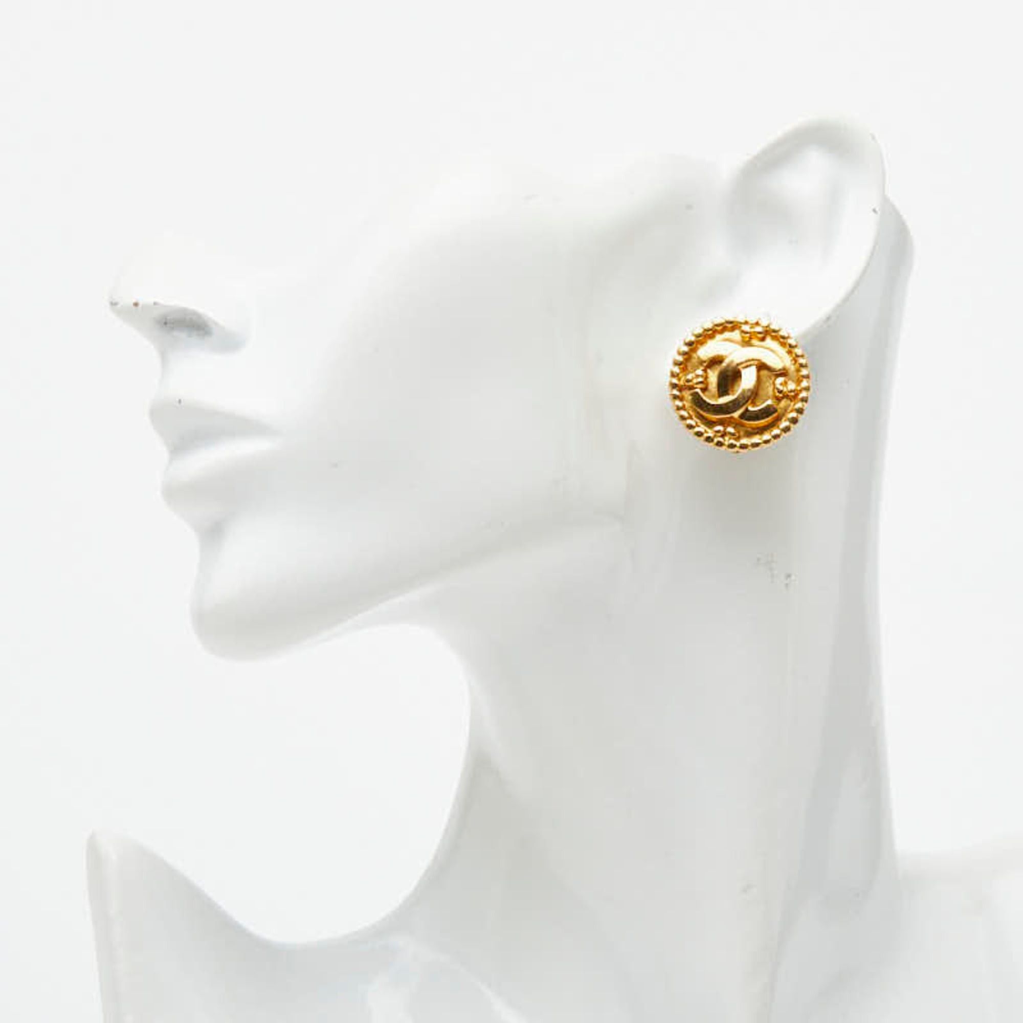 Chanel Chanel Coco Mark Vintage Earrings, Gold Plated, Women's CHANEL Size ONE SIZE - 5 Thumbnail