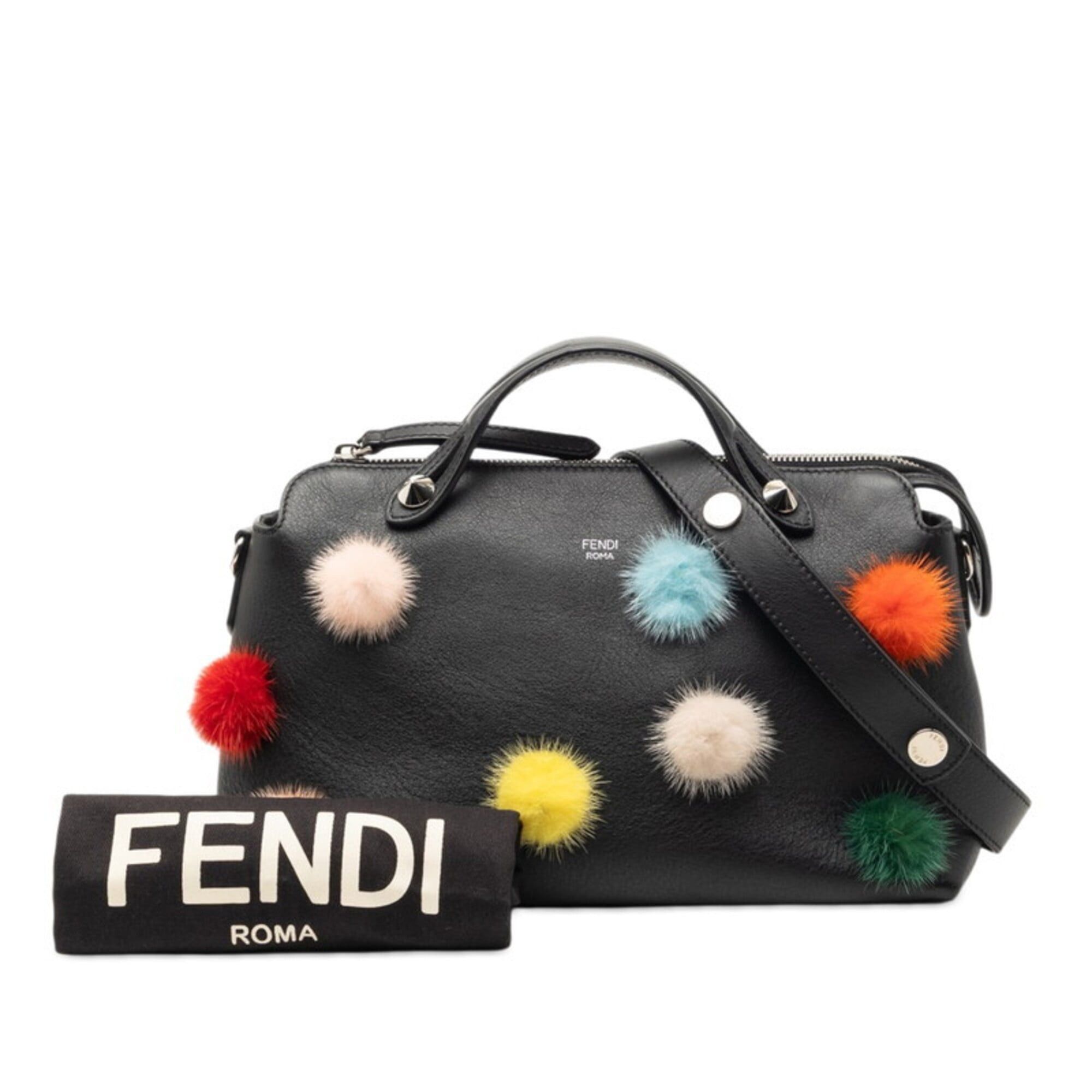 Fendi Fendi By The Way Medium Handbag Shoulder Bag 2WAY 8BL124 Black Multicolor Leather Fur Women's FENDI Size ONE SIZE - 7 Thumbnail