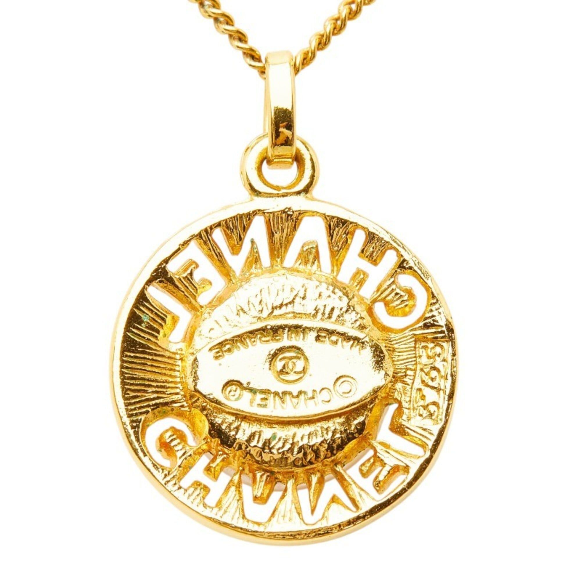 Chanel Chanel Logo Necklace, Gold Plated, Faux Pearl, Women's CHANEL Size ONE SIZE - 3 Thumbnail