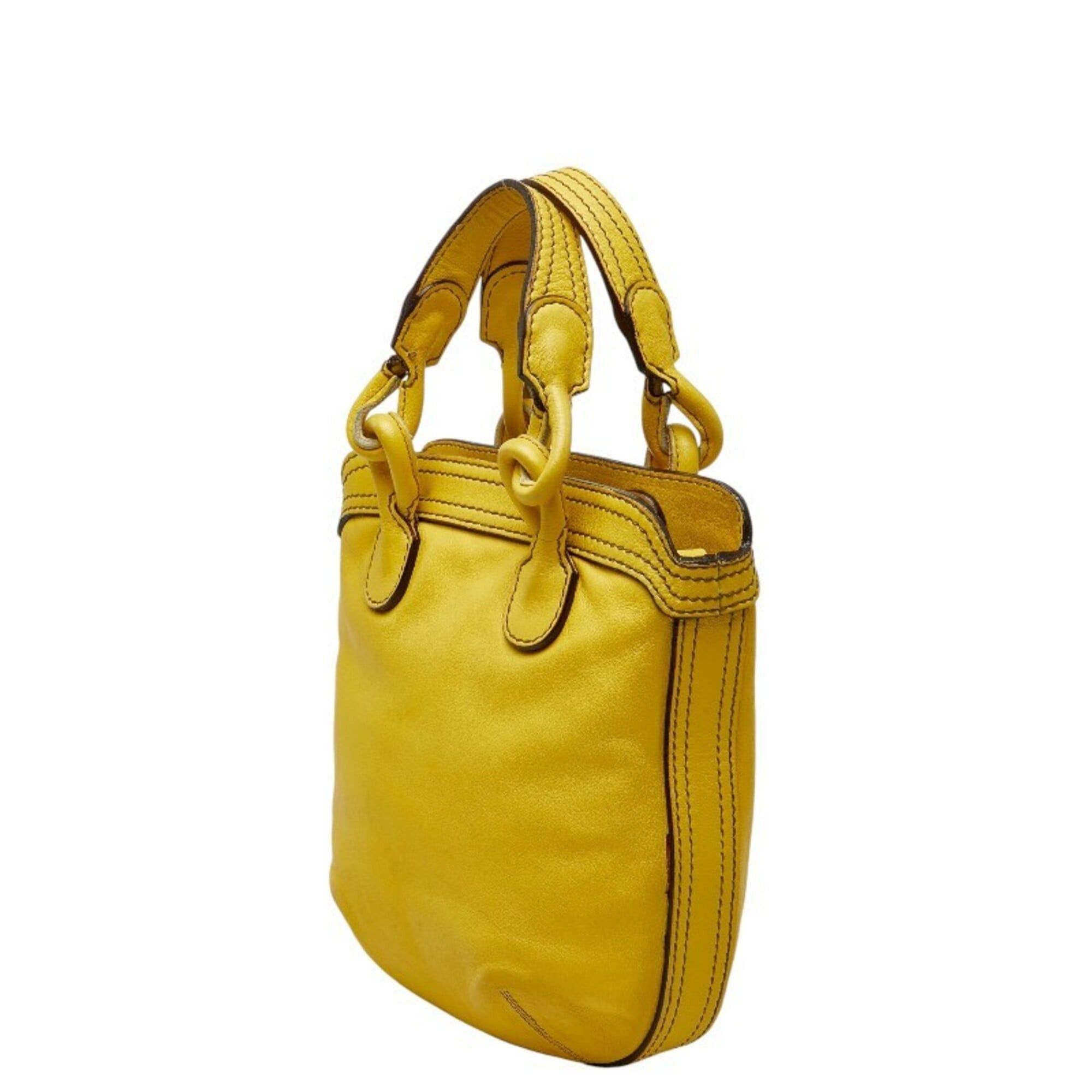 Loewe Loewe Anagram Fiesta Handbag Shoulder Bag 2-Way Yellow Leather Women's LOEWE Size ONE SIZE - 2 Thumbnail