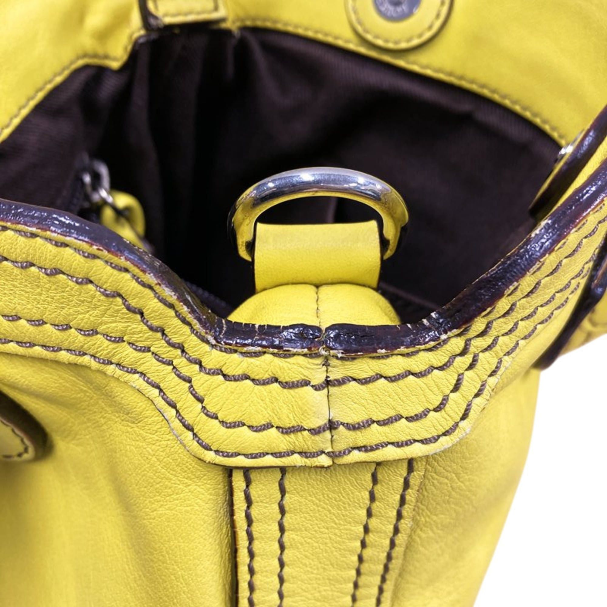 Loewe Loewe Anagram Fiesta Handbag Shoulder Bag 2-Way Yellow Leather Women's LOEWE Size ONE SIZE - 6 Thumbnail