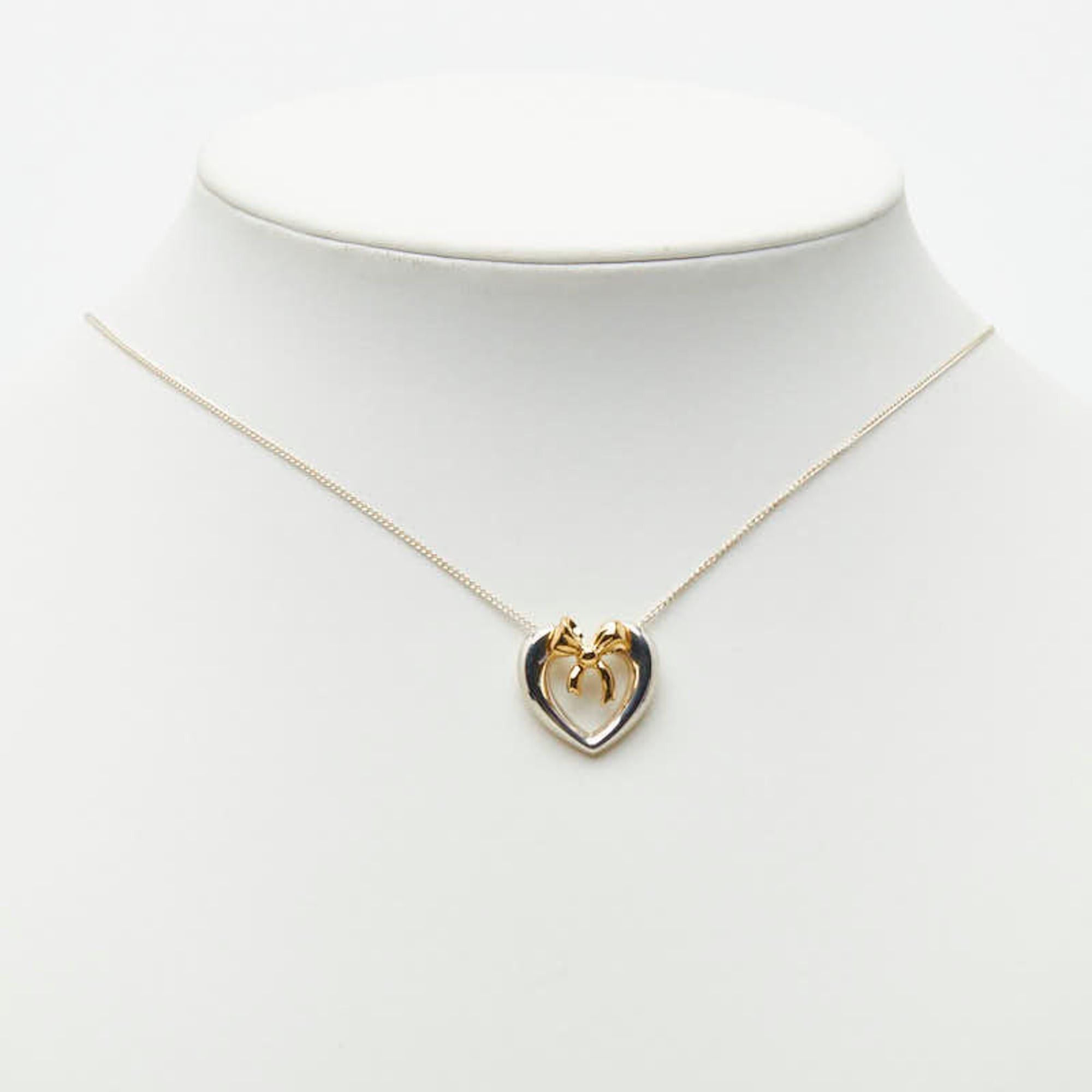 Tiffany & Co. Tiffany & Co. Heart Ribbon Necklace, SV925 Sterling Silver, 18K Yellow Gold, Women's. Size ONE SIZE - 7 Thumbnail