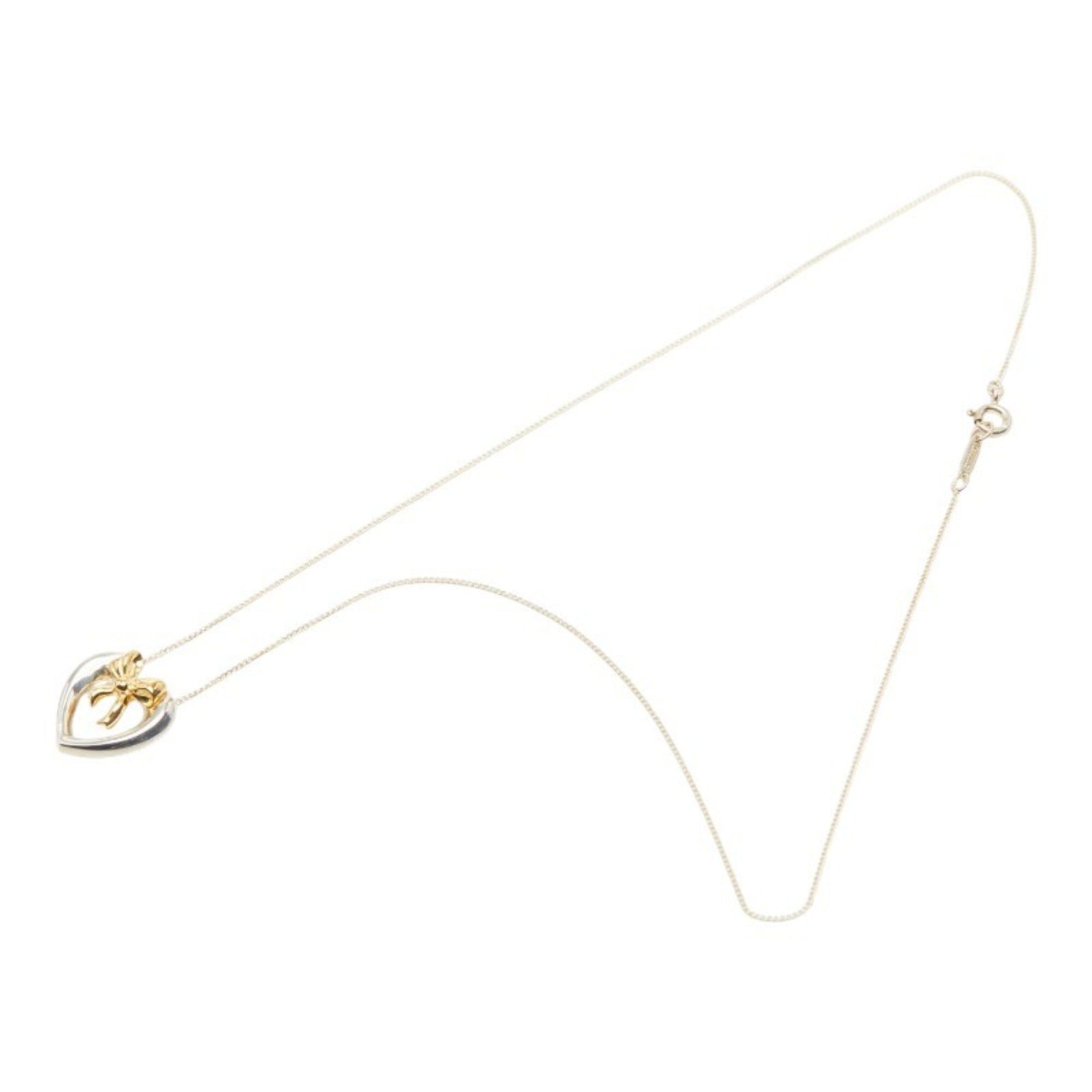 Tiffany & Co. Tiffany & Co. Heart Ribbon Necklace, SV925 Sterling Silver, 18K Yellow Gold, Women's. Size ONE SIZE - 4 Thumbnail