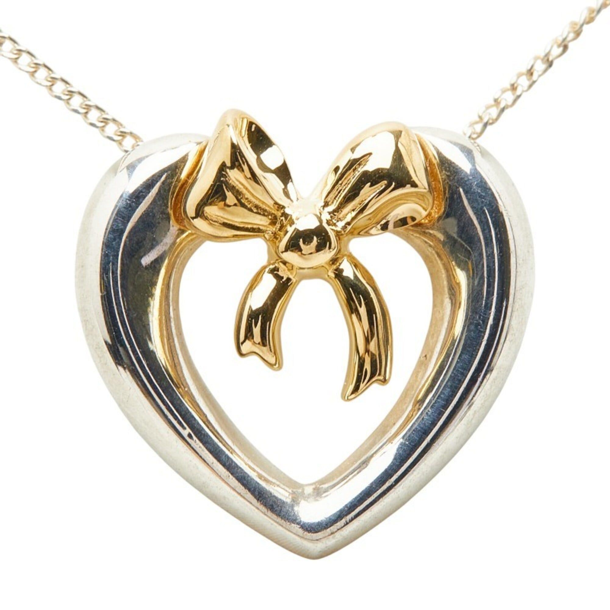 Tiffany & Co. Tiffany & Co. Heart Ribbon Necklace, SV925 Sterling Silver, 18K Yellow Gold, Women's. Size ONE SIZE - 2 Thumbnail