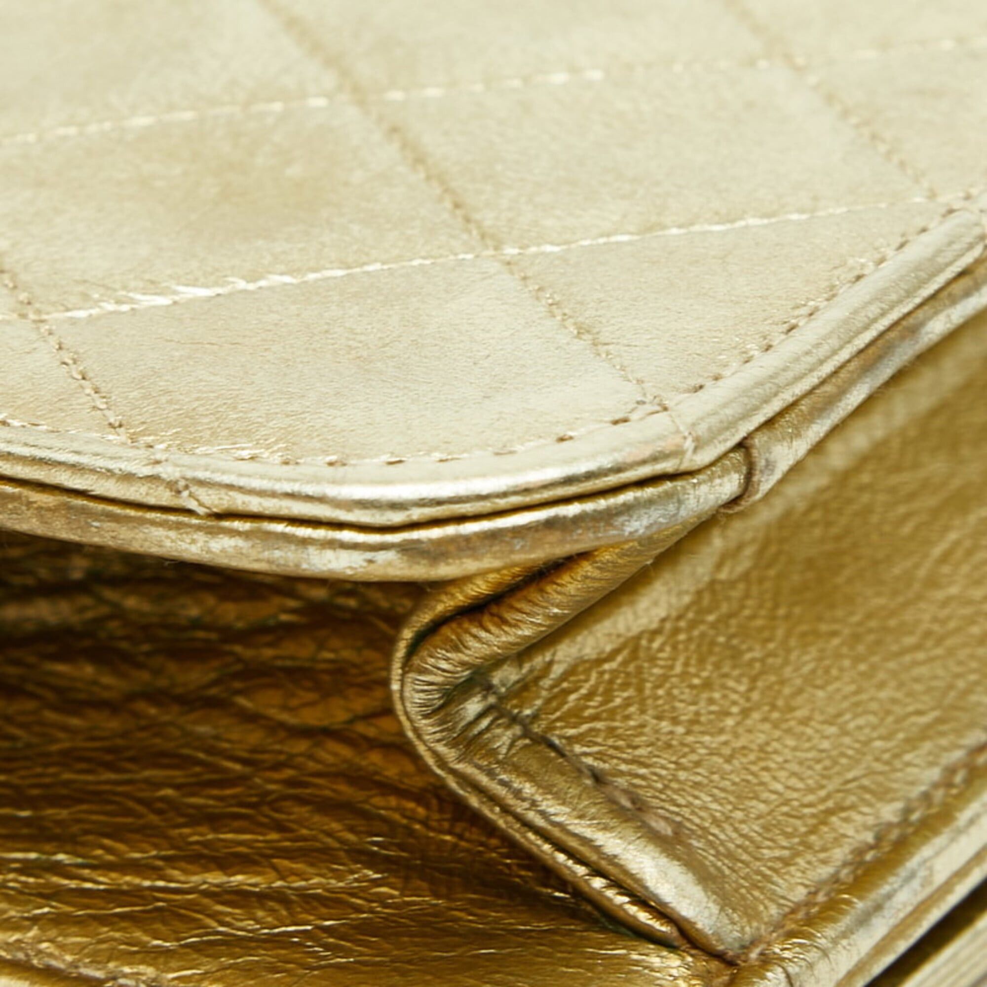 Chanel Chanel Coco Mark Mini Matelassé Chain Shoulder Bag, Gold Leather, Women's CHANEL Size ONE SIZE - 7 Thumbnail