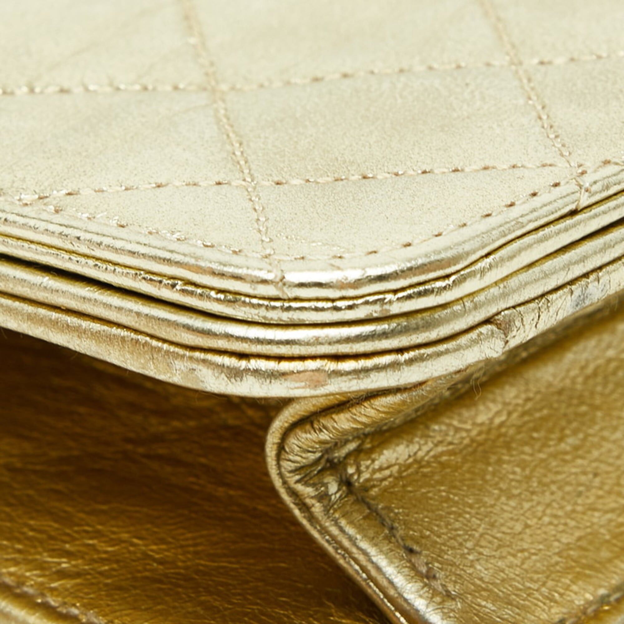 Chanel Chanel Coco Mark Mini Matelassé Chain Shoulder Bag, Gold Leather, Women's CHANEL Size ONE SIZE - 5 Thumbnail