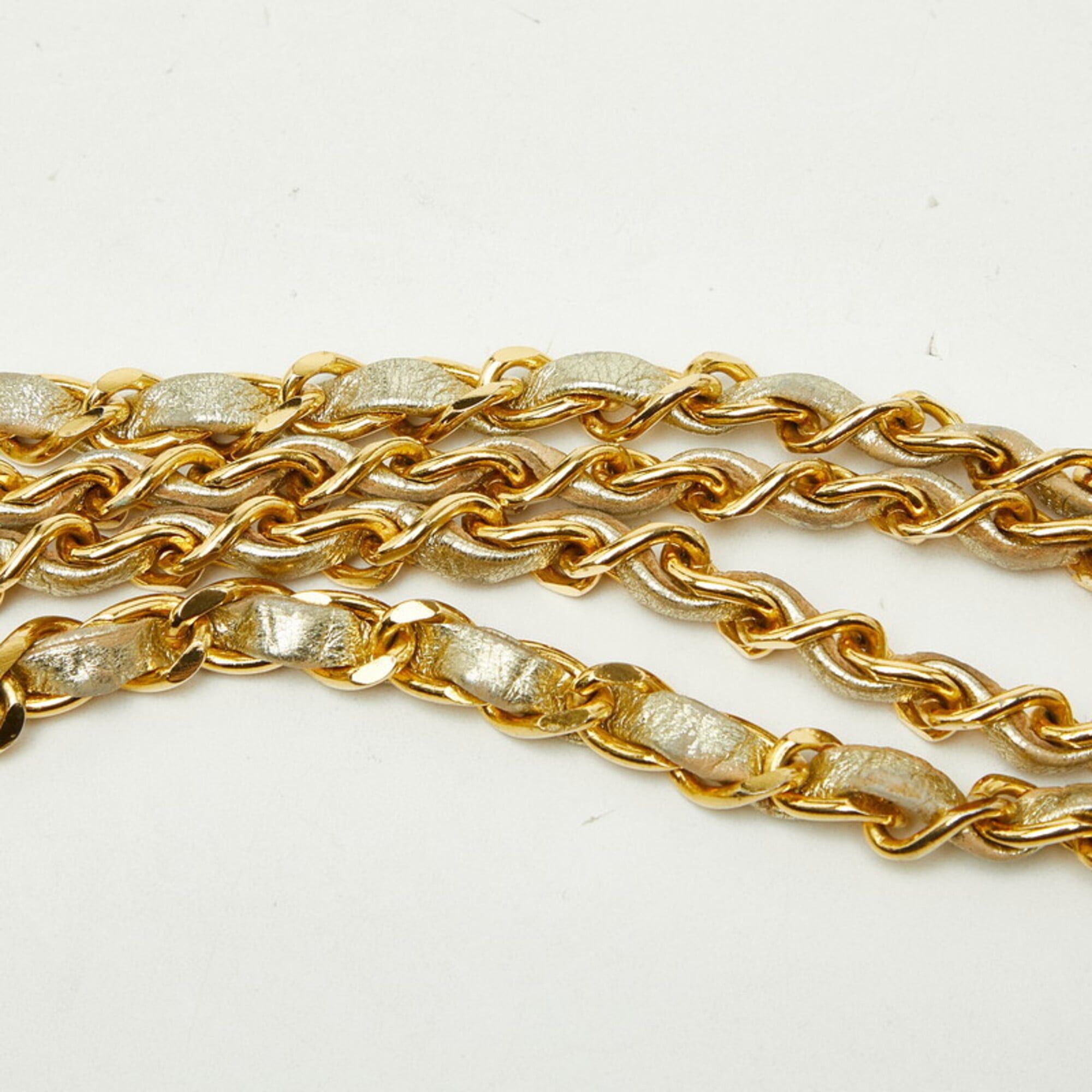 Chanel Chanel Coco Mark Mini Matelassé Chain Shoulder Bag, Gold Leather, Women's CHANEL Size ONE SIZE - 11 Thumbnail