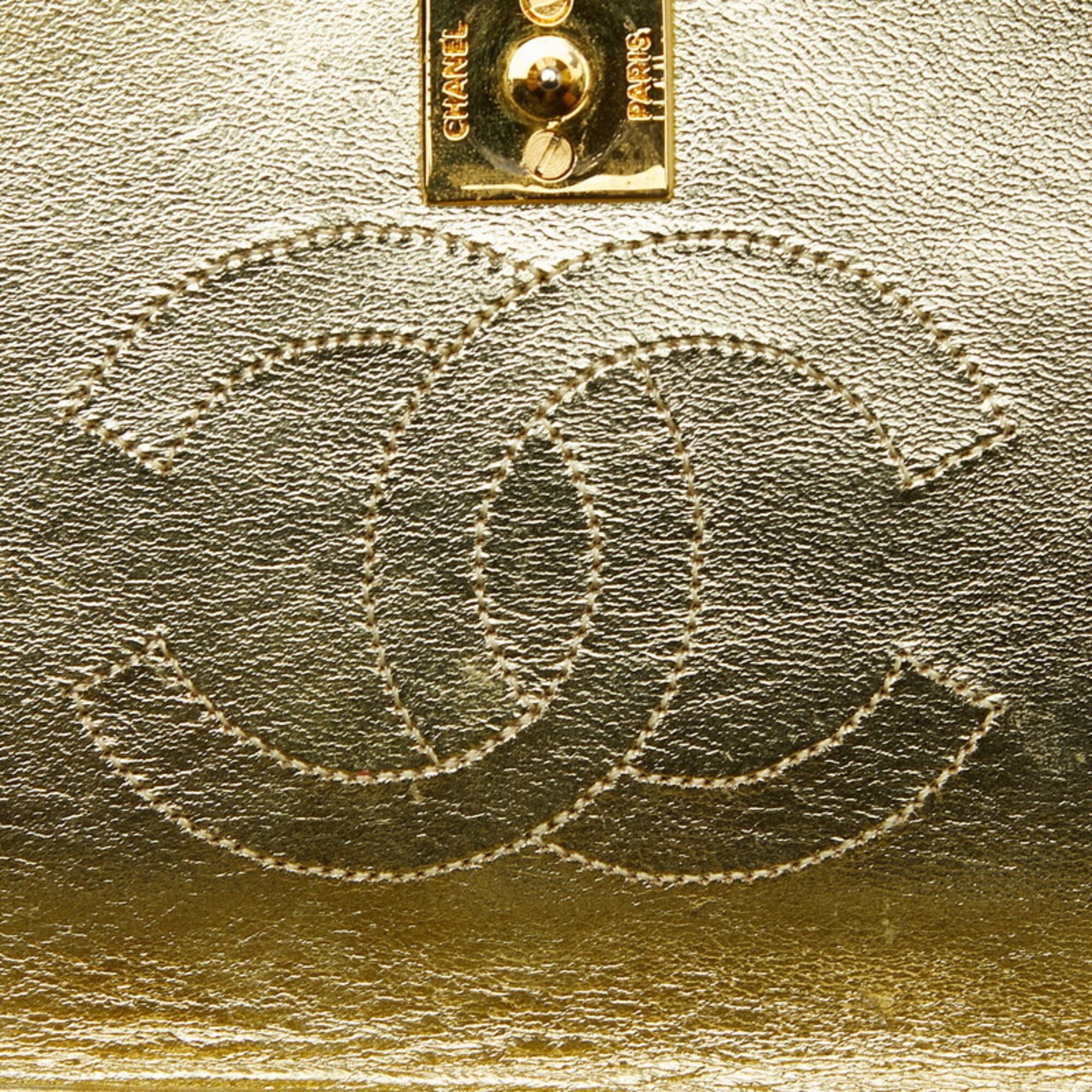 Chanel Chanel Coco Mark Mini Matelassé Chain Shoulder Bag, Gold Leather, Women's CHANEL Size ONE SIZE - 10 Thumbnail