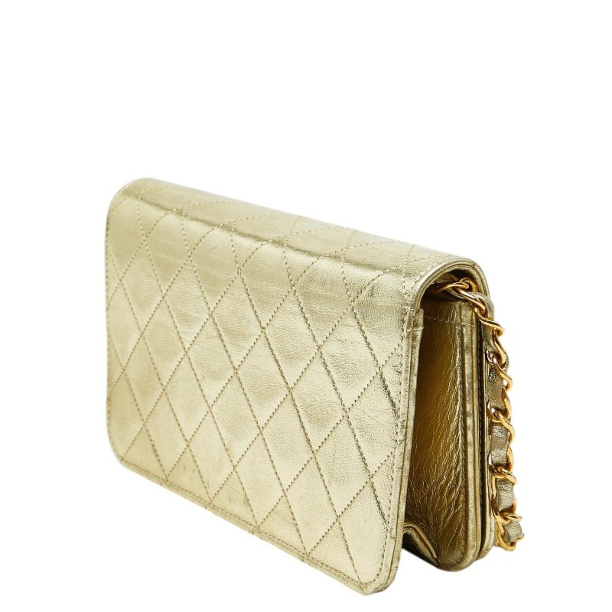 Chanel Chanel Coco Mark Mini Matelassé Chain Shoulder Bag, Gold Leather, Women's CHANEL Size ONE SIZE - 2 Thumbnail