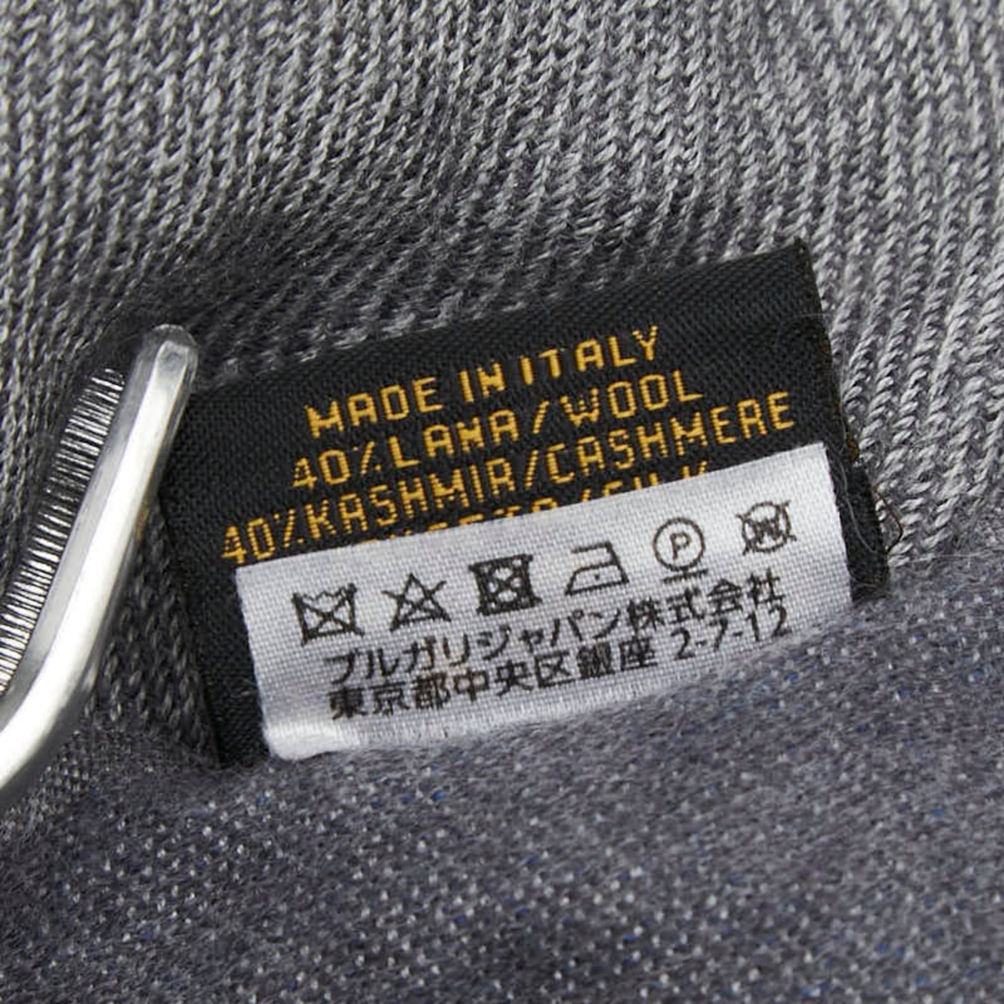 Bvlgari Bulgari Logo Scarf, Gray/Blue, Wool/Cashmere, Women's, BVLGARI Size ONE SIZE - 8 Thumbnail