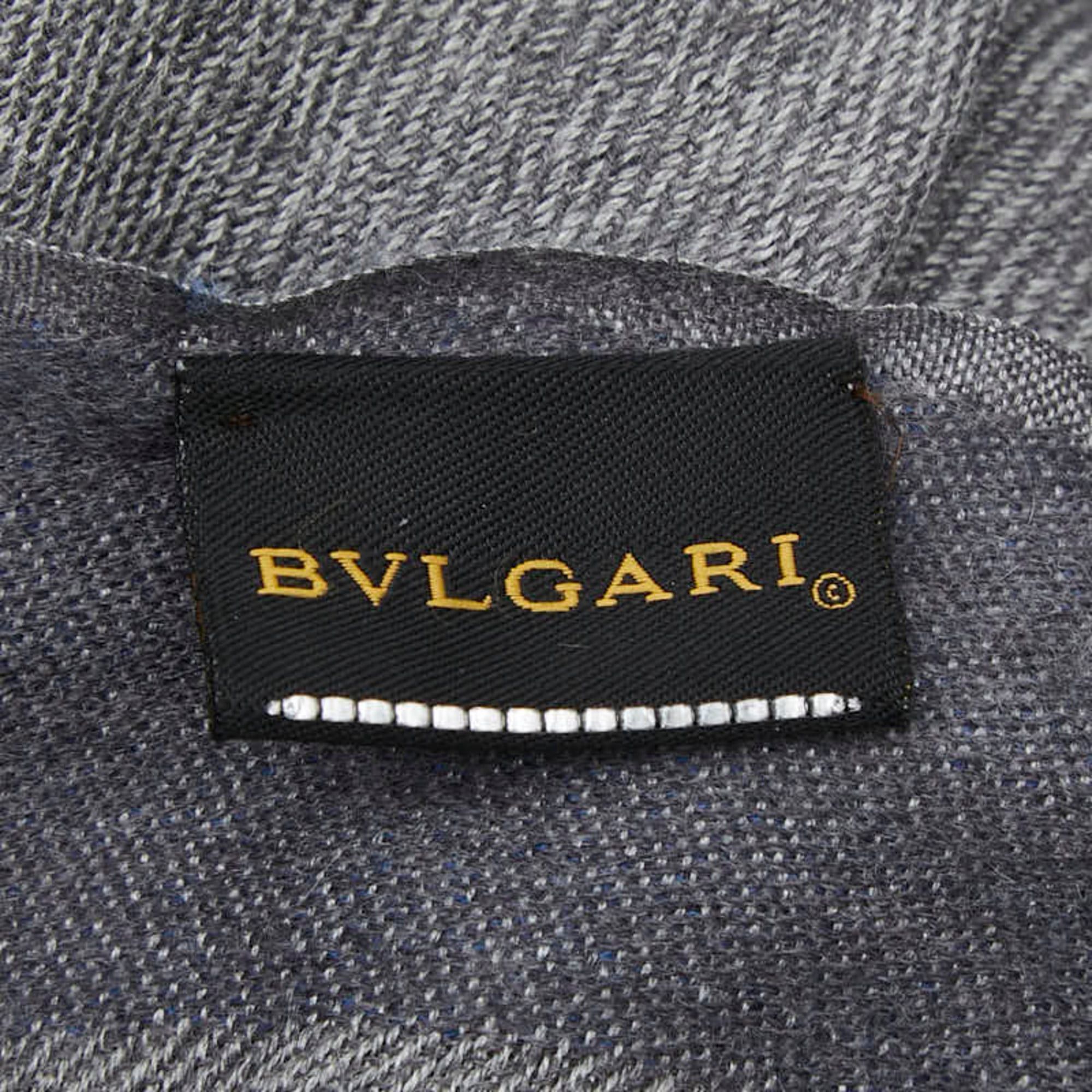 Bvlgari Bulgari Logo Scarf, Gray/Blue, Wool/Cashmere, Women's, BVLGARI Size ONE SIZE - 7 Thumbnail