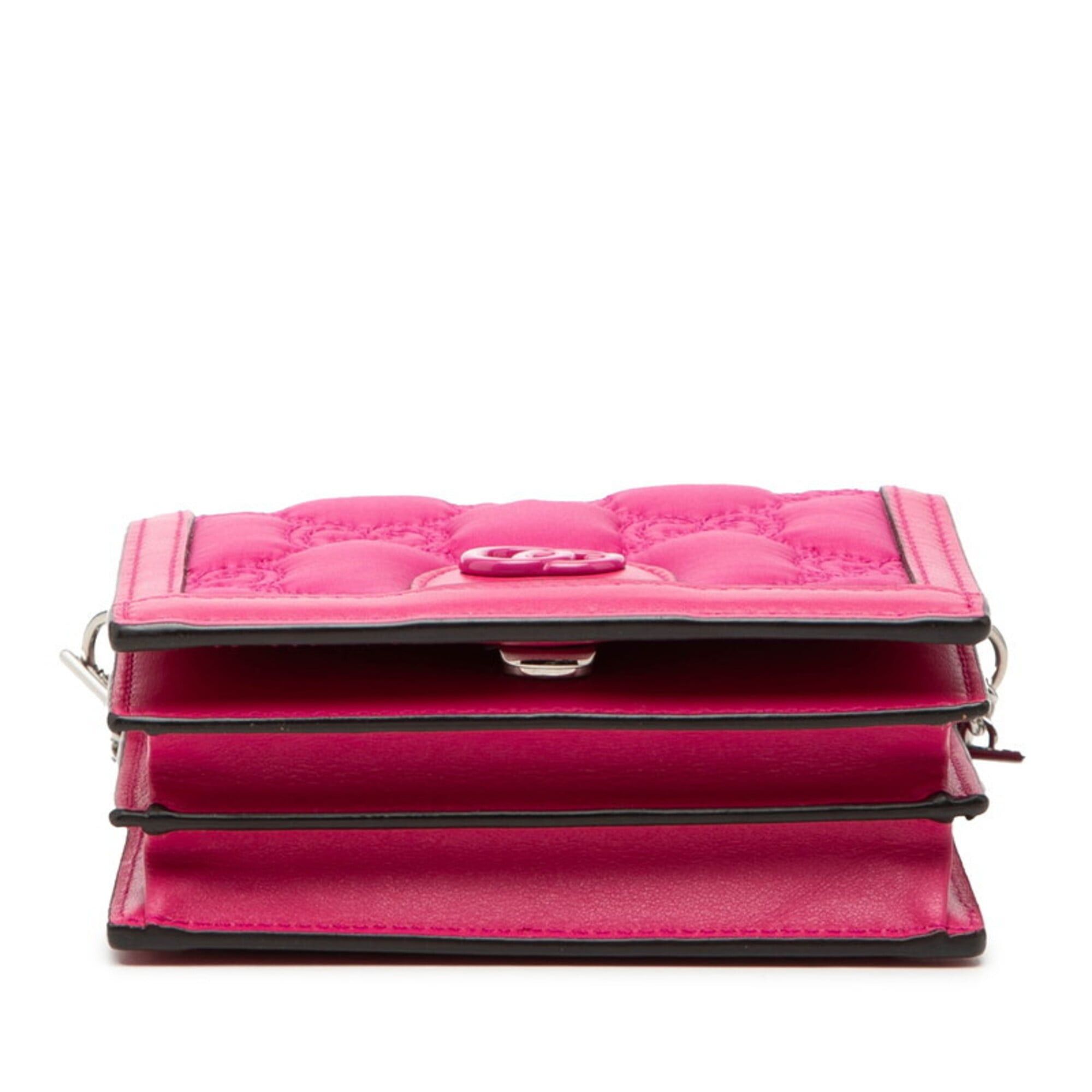 Gucci Gucci GG Marmont Matelassé Mini Chain Handbag Shoulder Bag 2WAY 723777 Pink Nylon Leather Women's GUCCI Size ONE SIZE - 3 Thumbnail