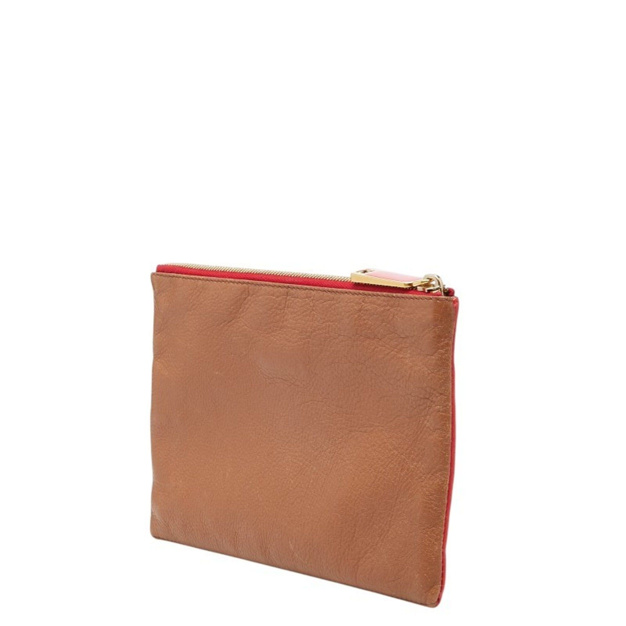 Fendi Fendi handbag pouch 8M0275 red brown leather women's FENDI Size ONE SIZE - 2 Thumbnail