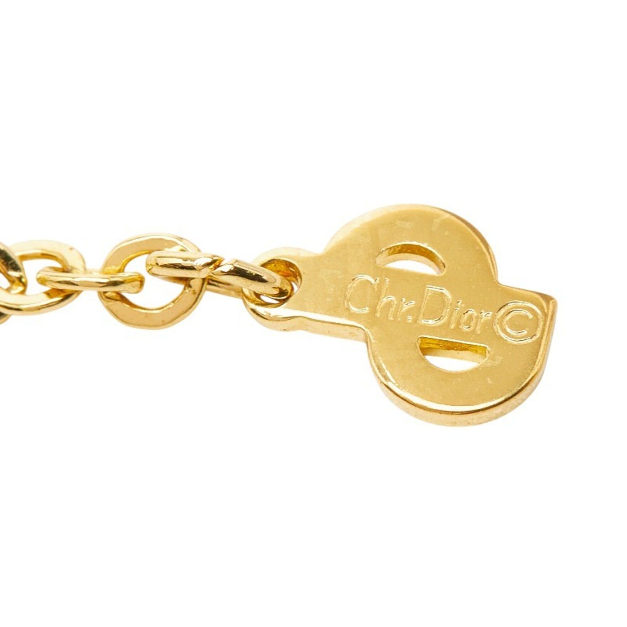 Dior Christian Dior Dior Heart Necklace, Gold Plated, Rhinestones, Women's Size ONE SIZE - 6 Thumbnail