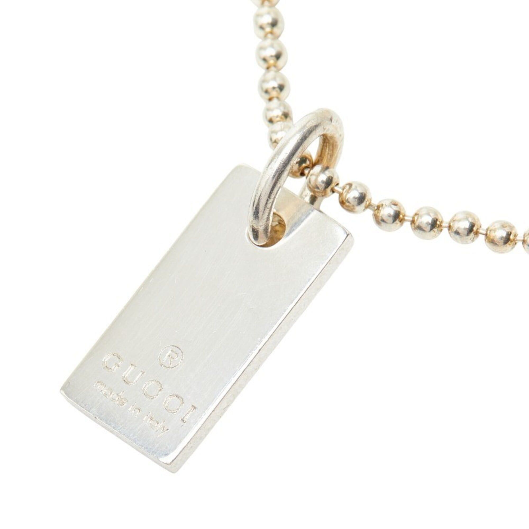 Gucci Gucci Logo Plate Bracelet, Ball Chain, SV925 Silver, Women's GUCCI Size ONE SIZE - 3 Thumbnail