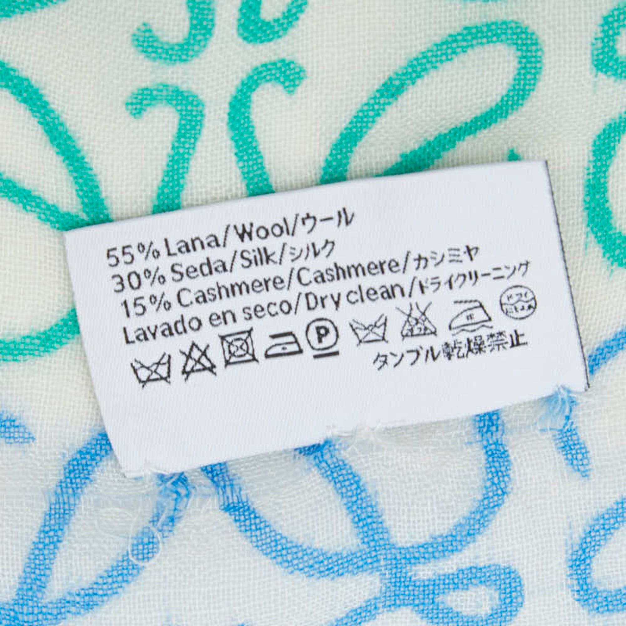 Loewe Loewe Anagram Stole, White Multicolor, Silk, Wool, Cashmere, Women's LOEWE Size ONE SIZE - 5 Thumbnail