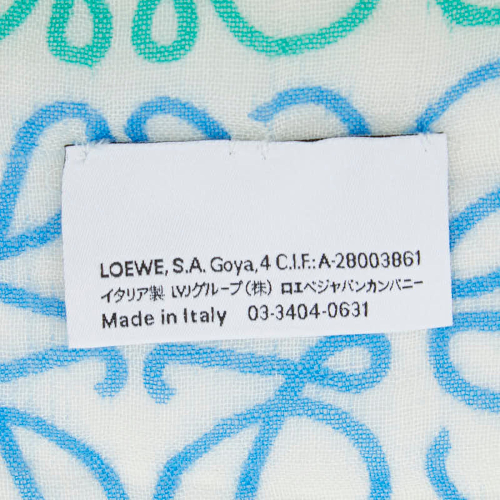 Loewe Loewe Anagram Stole, White Multicolor, Silk, Wool, Cashmere, Women's LOEWE Size ONE SIZE - 6 Thumbnail