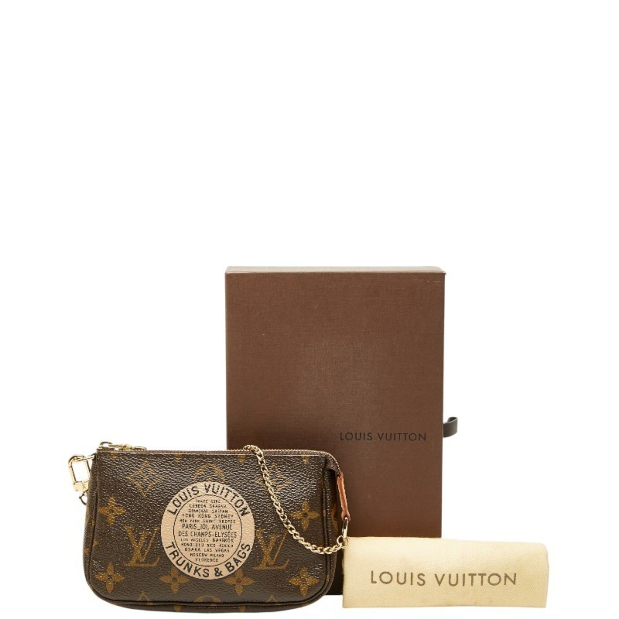 Louis Vuitton Louis Vuitton Monogram Mini Pochette Accessoires T&B Handbag Pouch M60153 Brown Leather Women's LOUIS VUITTON Size ONE SIZE - 11 Thumbnail