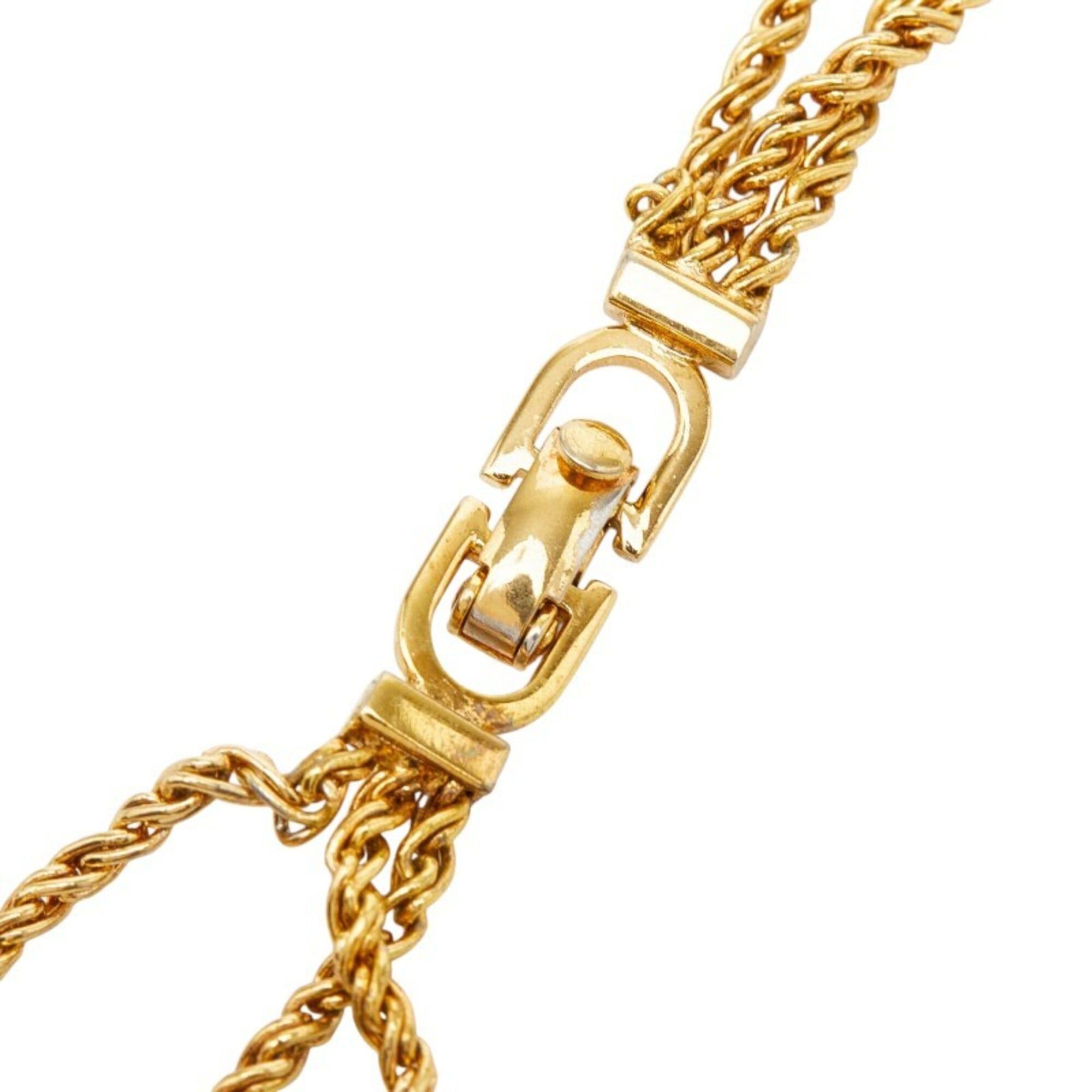 Dior Christian Dior Triple Chain Long Necklace, Gold Plated, Women's Size ONE SIZE - 4 Thumbnail