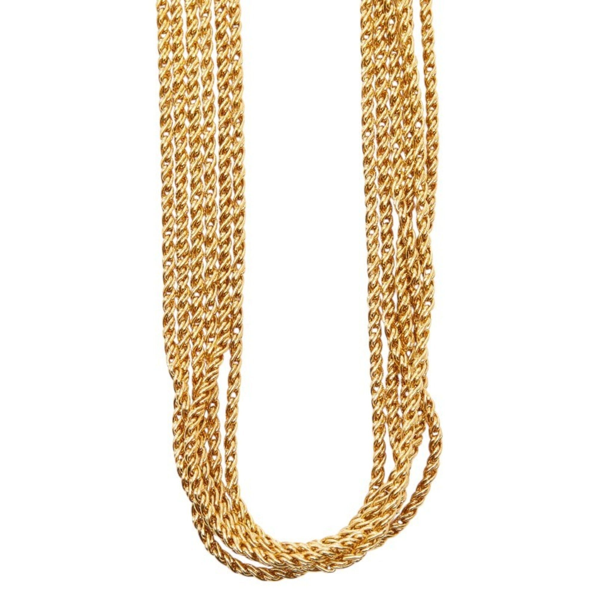 Dior Christian Dior Triple Chain Long Necklace, Gold Plated, Women's Size ONE SIZE - 2 Thumbnail