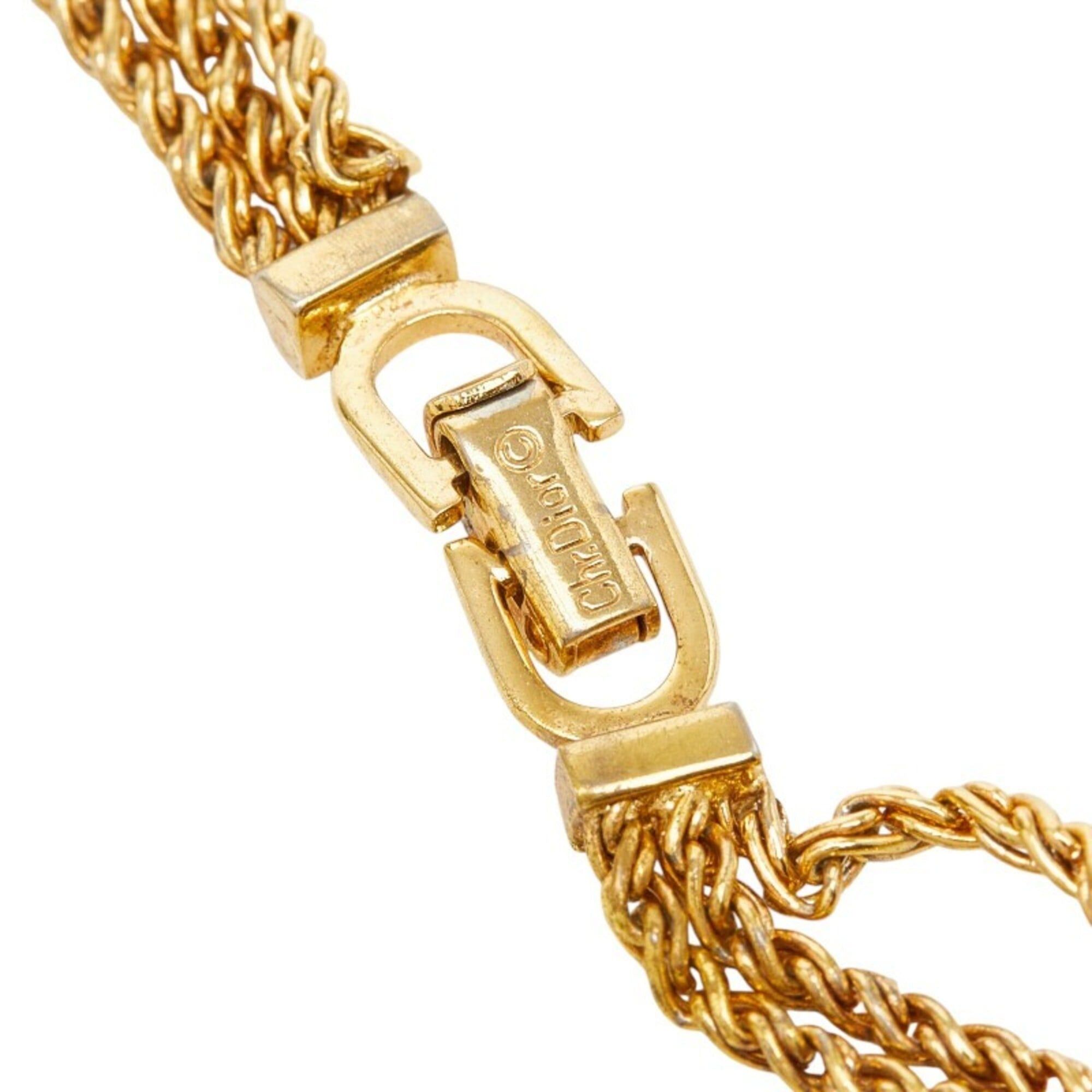 Dior Christian Dior Triple Chain Long Necklace, Gold Plated, Women's Size ONE SIZE - 5 Thumbnail
