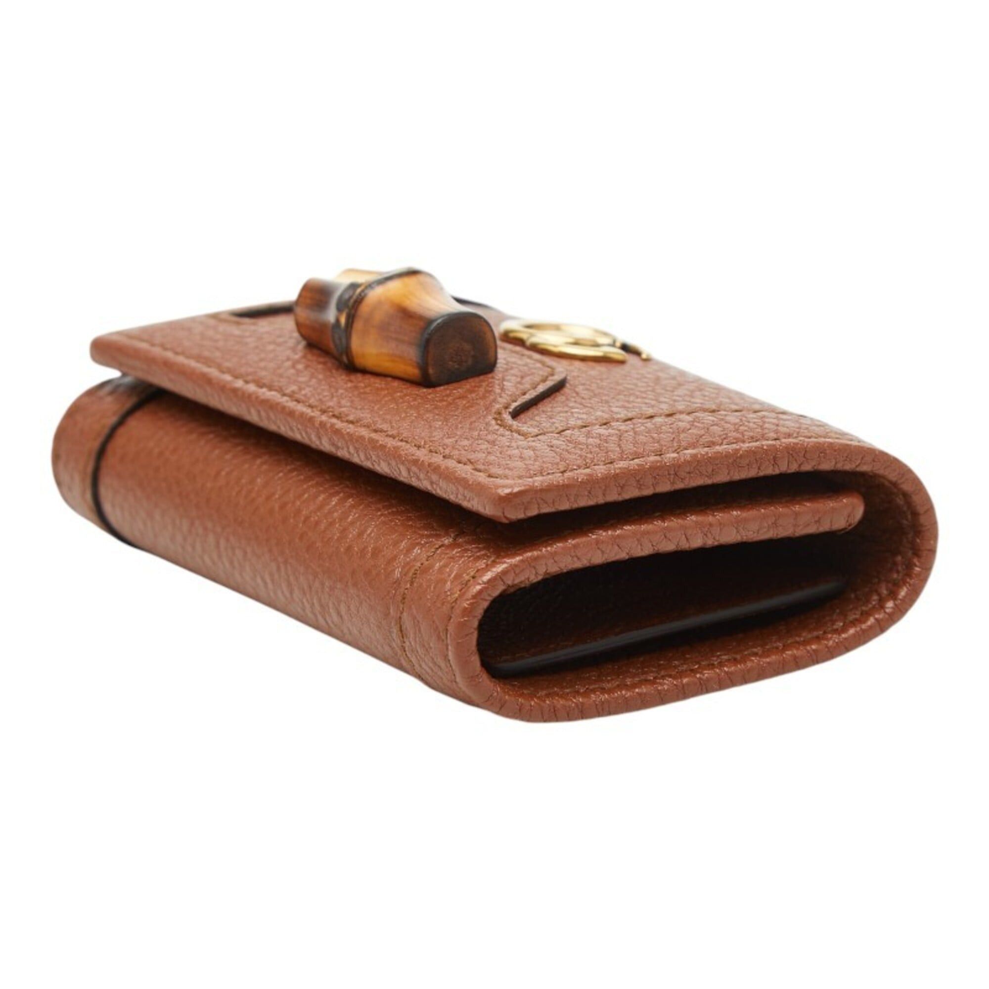 Gucci Gucci Diana Bamboo 6-Key Case 658636 Brown Leather Women's GUCCI Size ONE SIZE - 4 Thumbnail