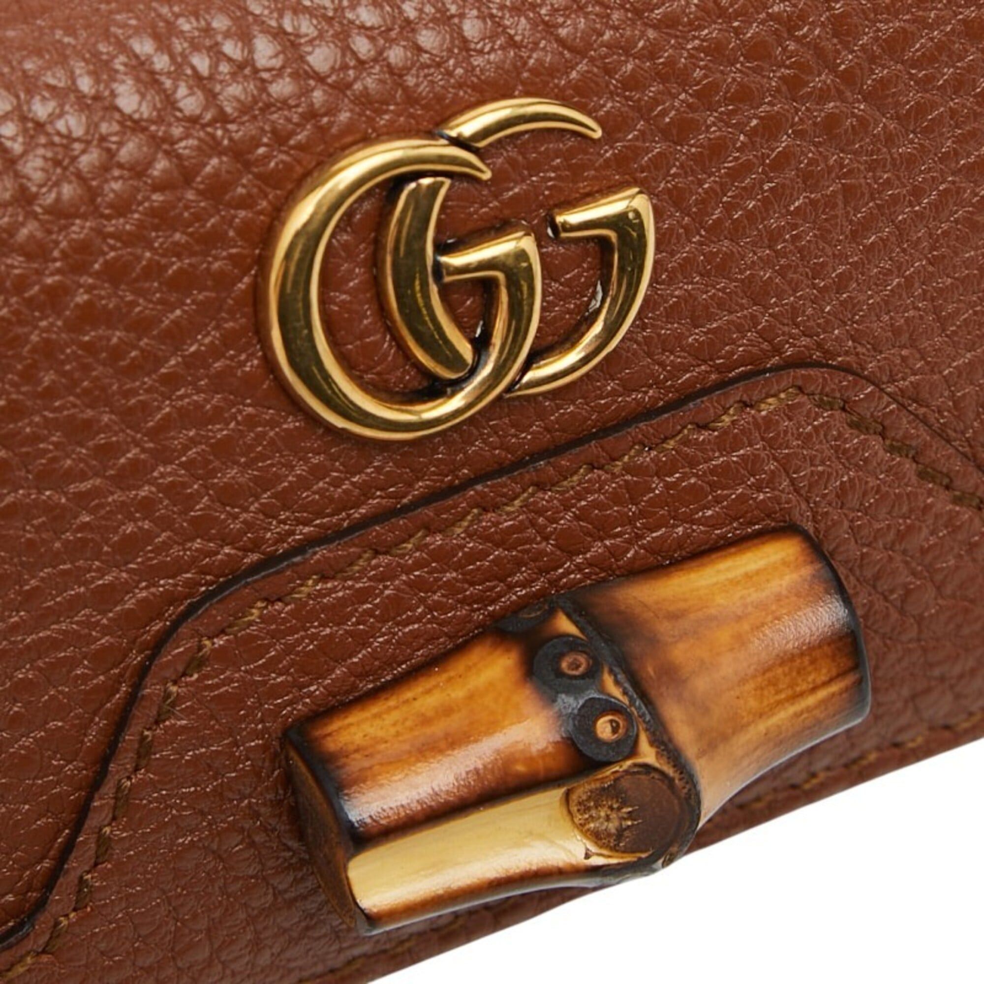 Gucci Gucci Diana Bamboo 6-Key Case 658636 Brown Leather Women's GUCCI Size ONE SIZE - 6 Thumbnail