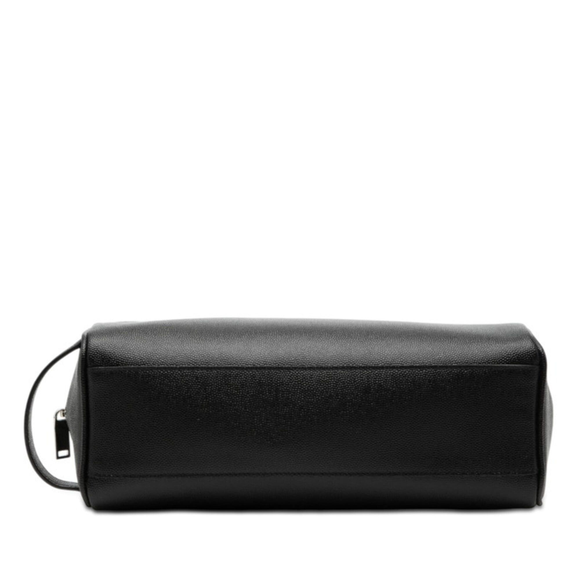 Saint Laurent Paris Saint Laurent Logo Second Bag Travel Pouch 609347 1GF0N Black Leather Women's SAINT LAURENT Size ONE SIZE - 3 Thumbnail