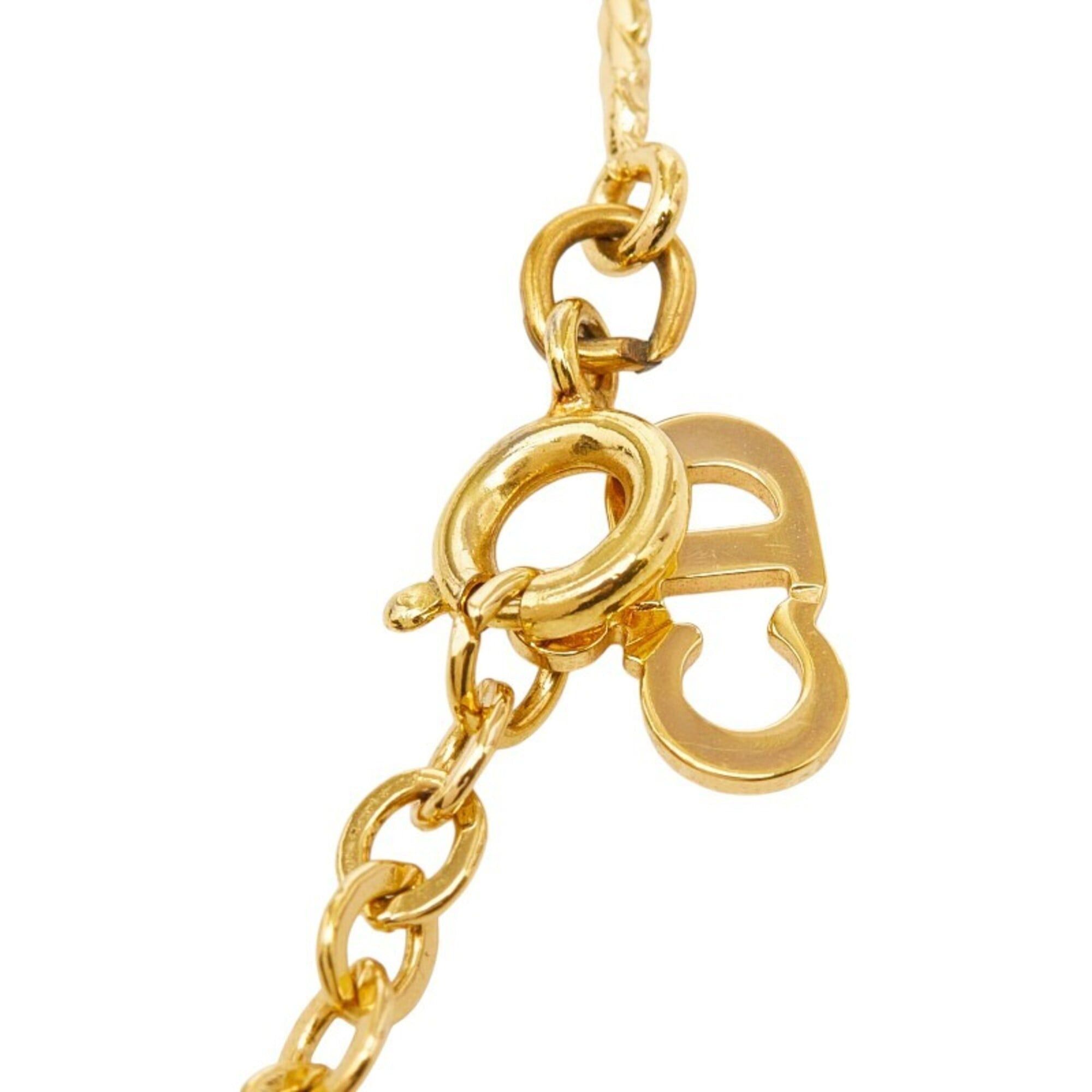 Dior Christian Dior Dior V-shaped necklace, gold plated, rhinestones, women's. Size ONE SIZE - 5 Thumbnail