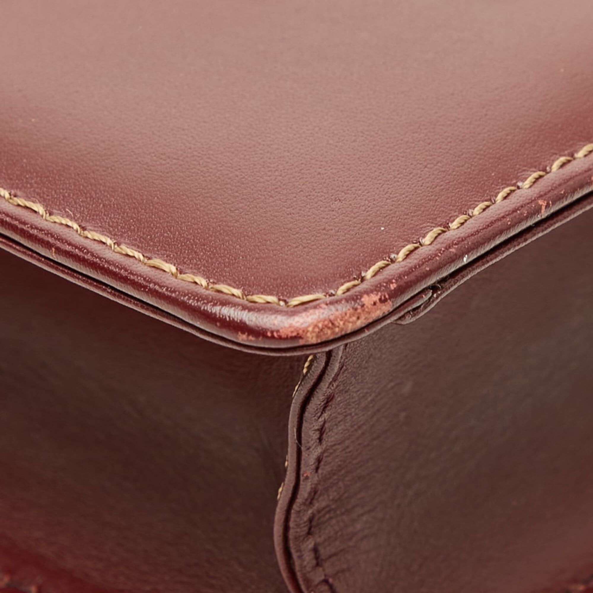 Cartier Cartier Must Line Crossbody Flap Shoulder Bag, Wine Red Leather, Women's CARTIER Size ONE SIZE - 5 Thumbnail
