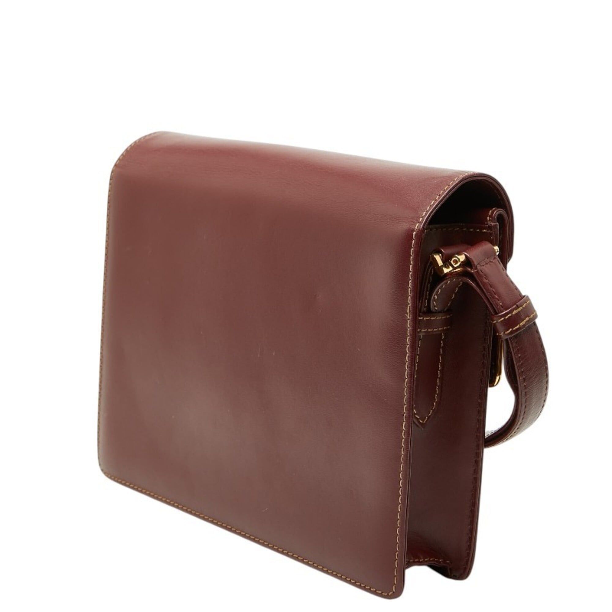 Cartier Cartier Must Line Crossbody Flap Shoulder Bag, Wine Red Leather, Women's CARTIER Size ONE SIZE - 2 Thumbnail