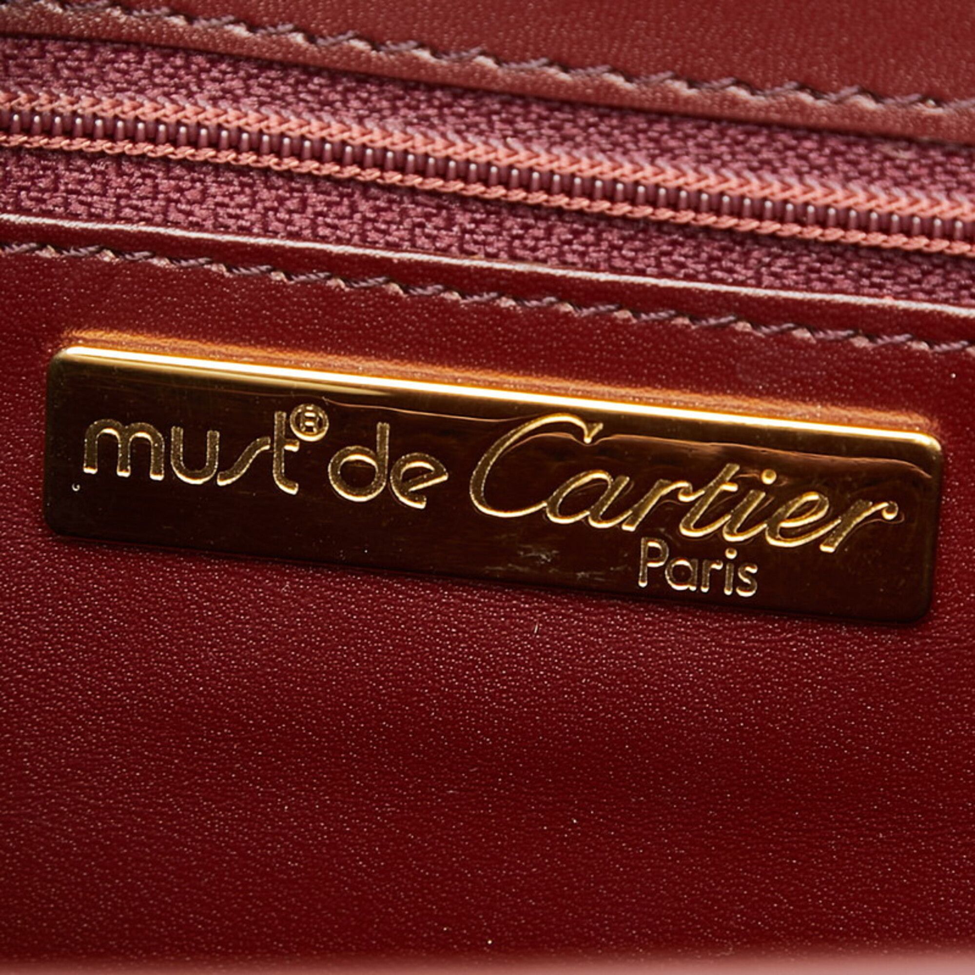 Cartier Cartier Must Line Crossbody Flap Shoulder Bag, Wine Red Leather, Women's CARTIER Size ONE SIZE - 10 Thumbnail