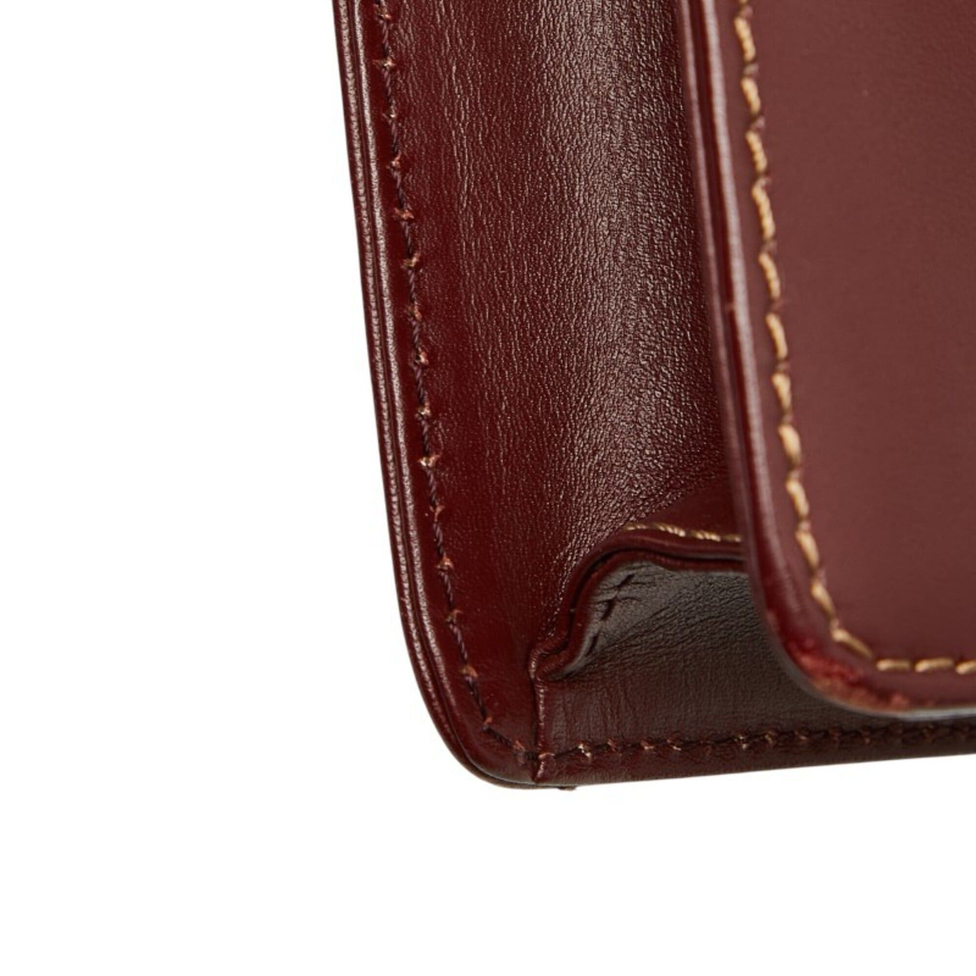 Cartier Cartier Must Line Crossbody Flap Shoulder Bag, Wine Red Leather, Women's CARTIER Size ONE SIZE - 8 Thumbnail