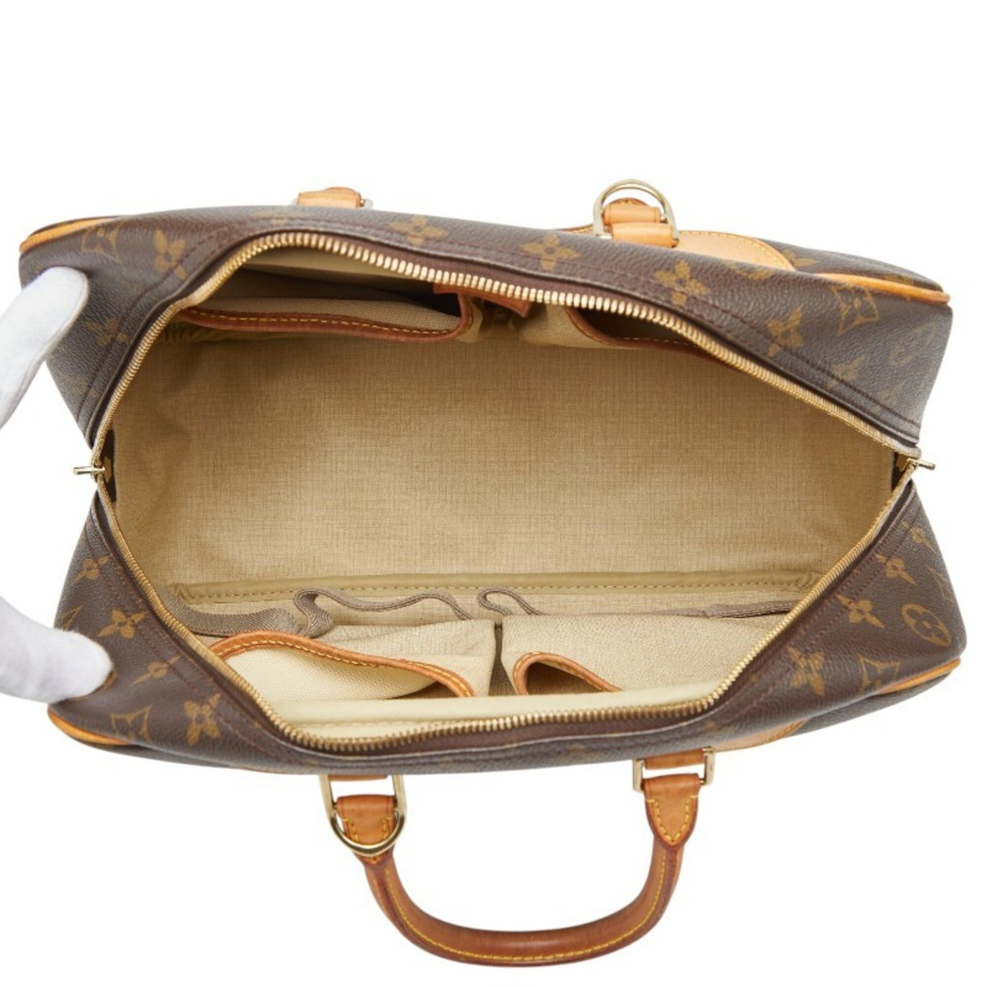 Louis Vuitton Louis Vuitton Monogram Deauville Handbag M47270 Brown Leather Women's LOUIS VUITTON Size ONE SIZE - 9 Thumbnail