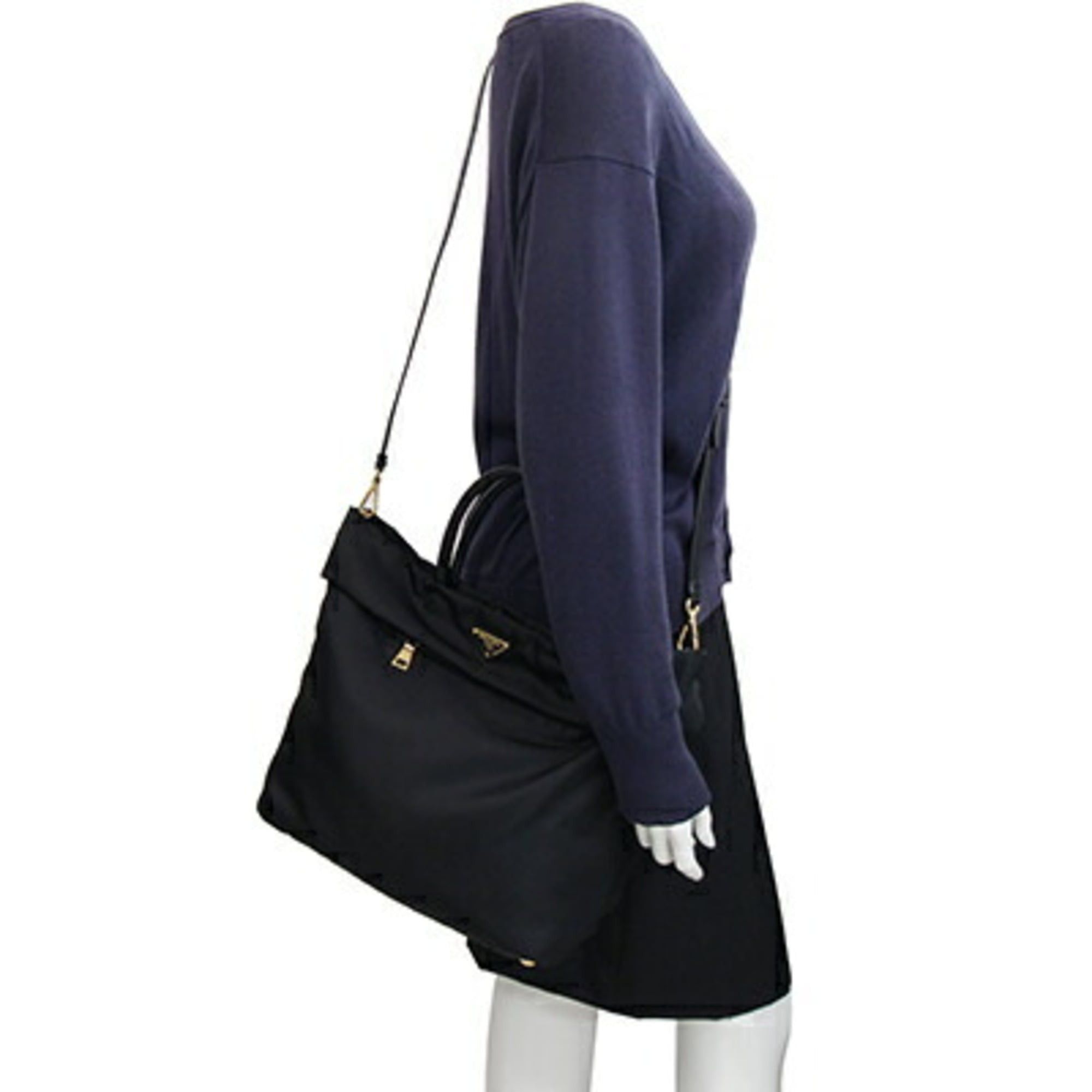 Prada Prada handbag BN2531 Black Nylon Leather Hand Tote Shoulder Bag for Women PRADA Size ONE SIZE - 9 Thumbnail