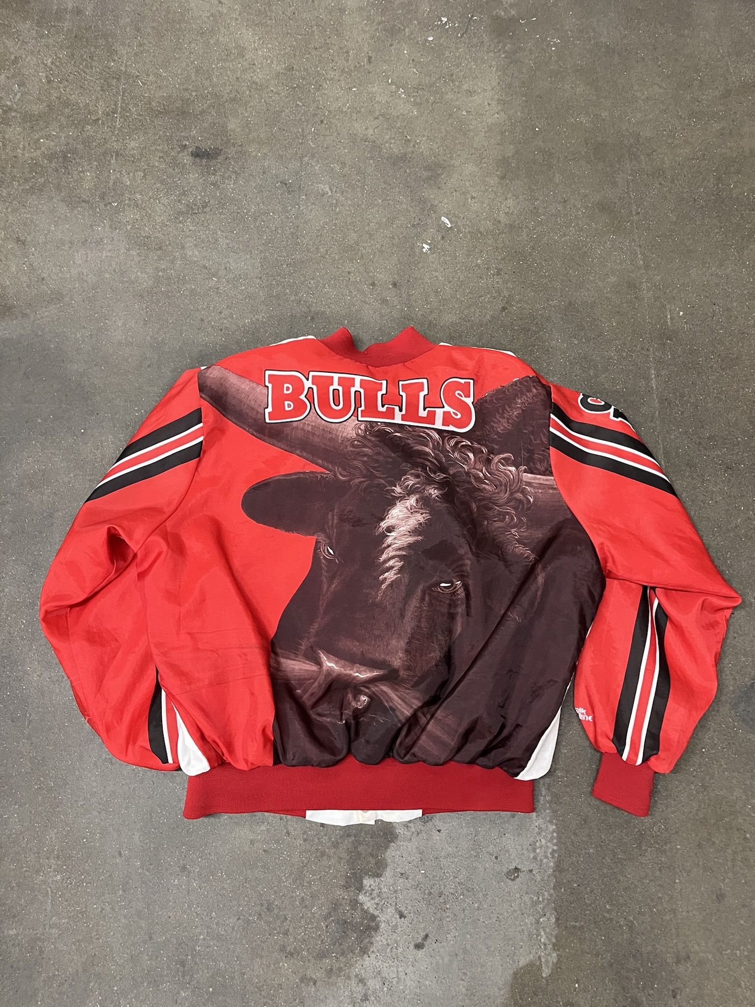 NBA × Vintage Vintage 1980s Chicago Bulls Chalk Line Basketball Jacket Size XL Size US XL / EU 56 / 4 - 4 Thumbnail
