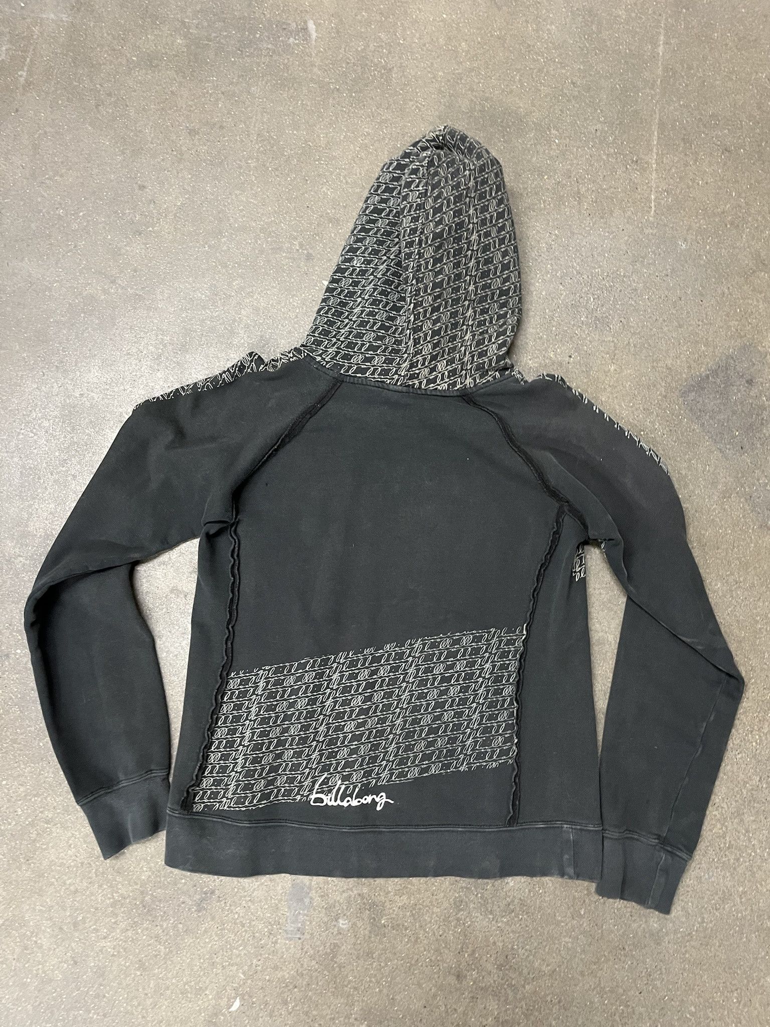 Billabong × JNCO Vintage 2000s Billabong AOP Stitched Spellout Hoodie Size L Size US L / EU 52-54 / 3 - 2 Thumbnail