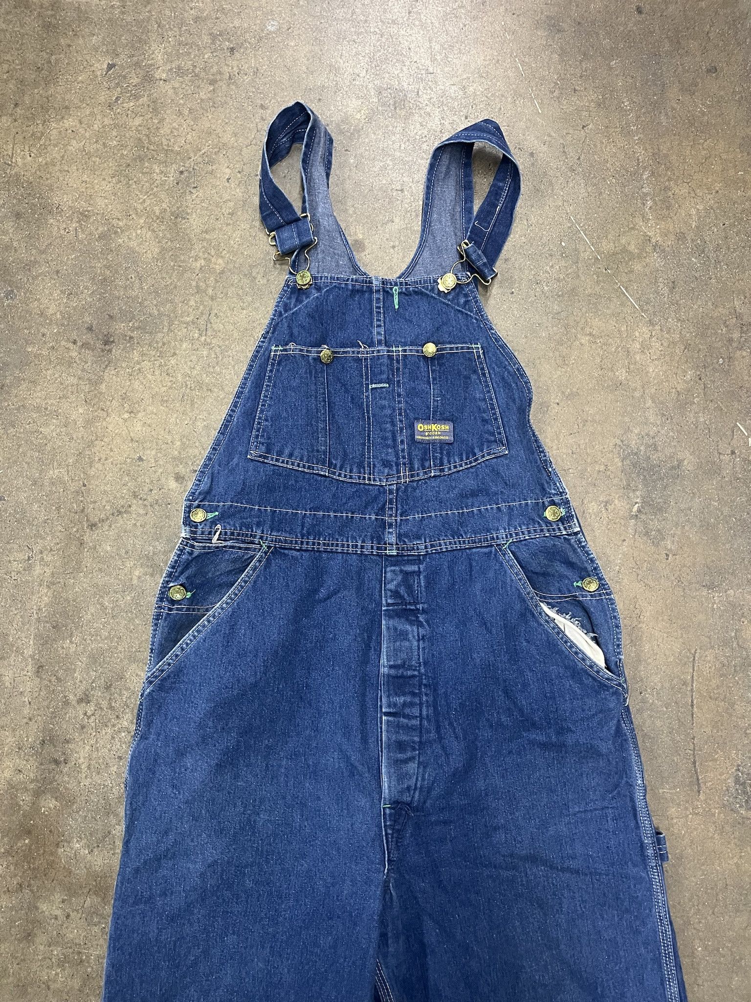 Oshkosh × Vintage Vintage 1990s Osh Kosh Dark Wash Denim Overalls Size 35 Size US 35 - 2 Thumbnail