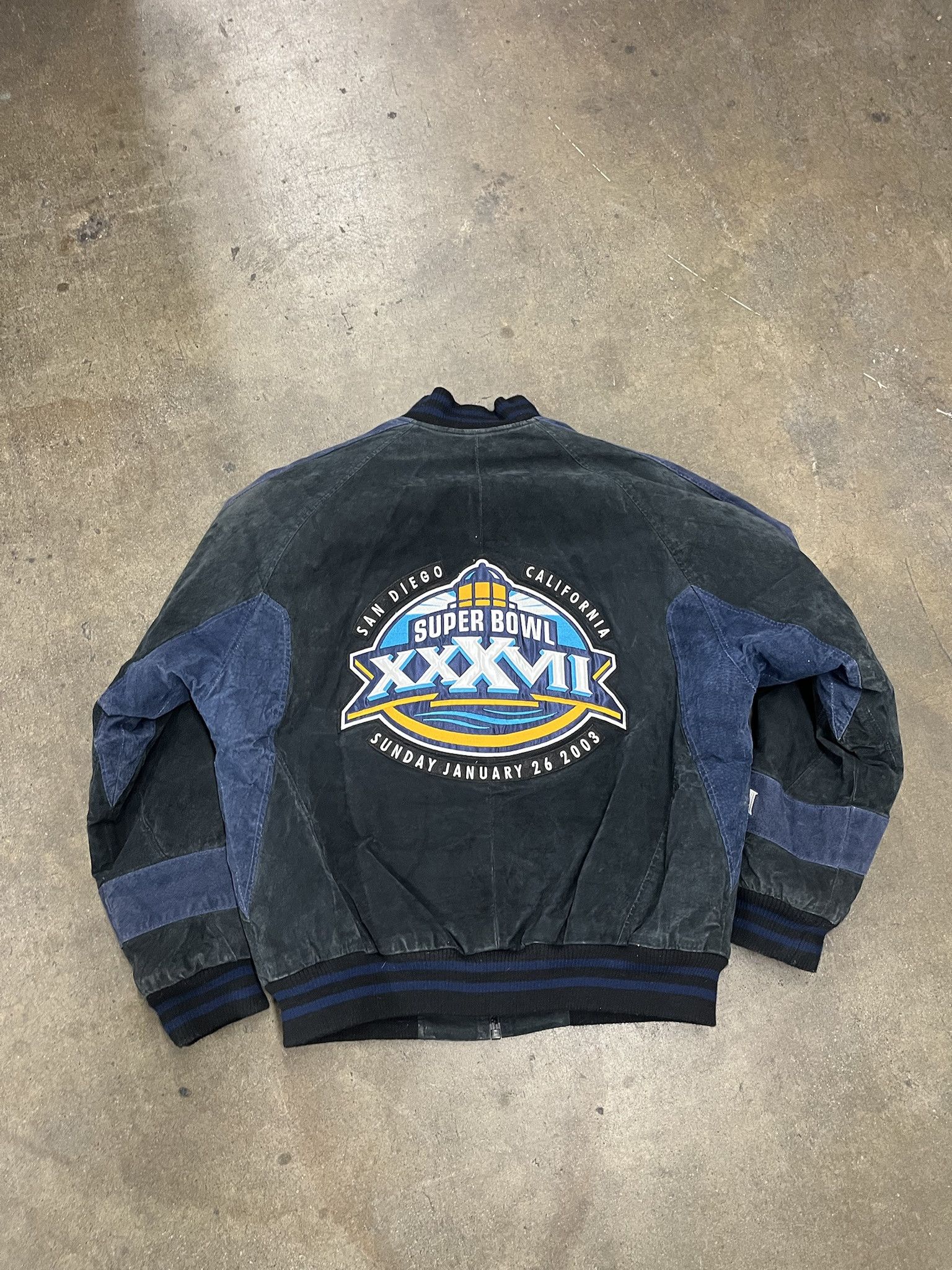 NFL × Vintage Vitnage 2003 Superbowl 37 Leather Jacket San Diego Calirofnia Suede Coat Size L Size US L / EU 52-54 / 3 - 3 Thumbnail