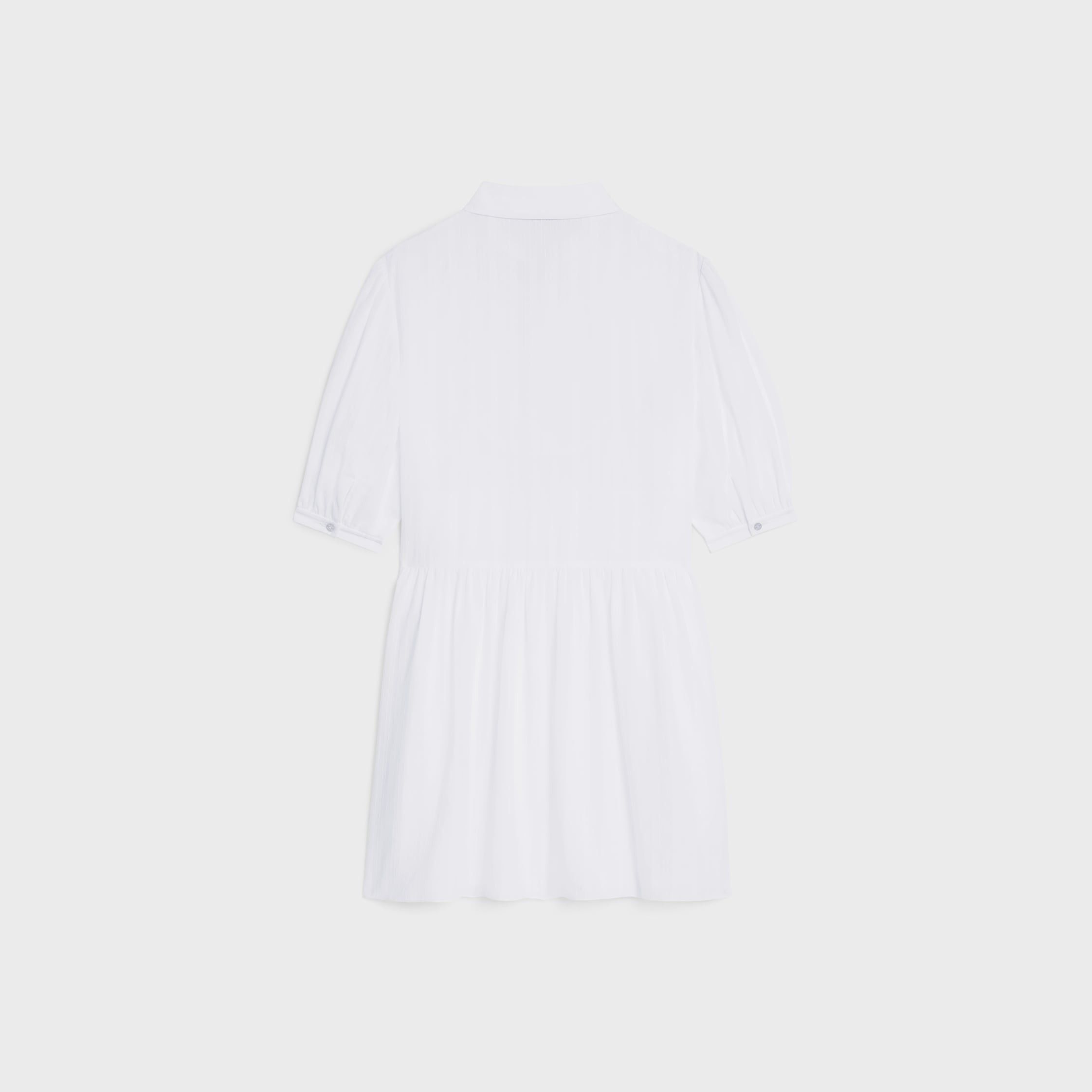 Celine BABYDOLL MINI DRESS IN STRIPED COTTON VOILE white Size L / US 10 / IT 46 - 2 Thumbnail