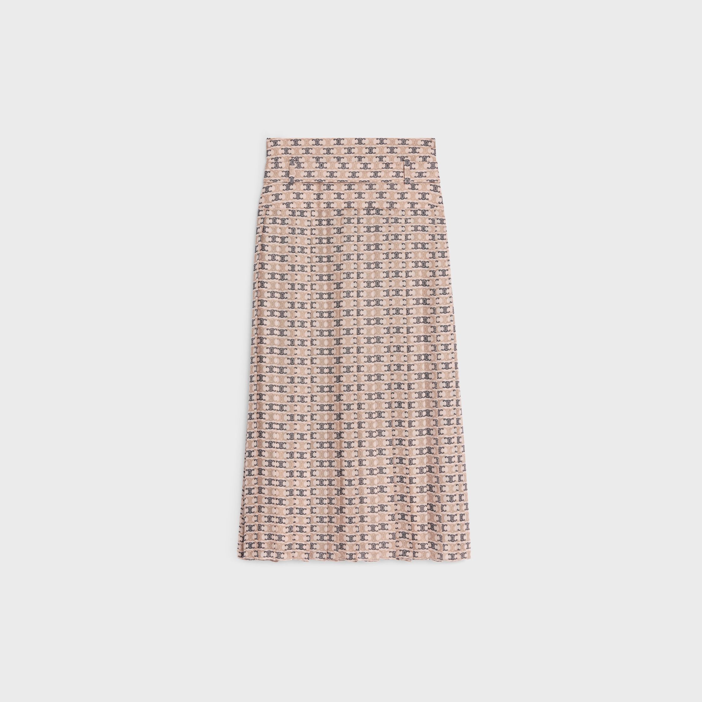 Celine PLEATED SKIRT IN SILK GEORGETTE pink beige/camel/beige Size 27" / US 4 / IT 40 - 2 Thumbnail