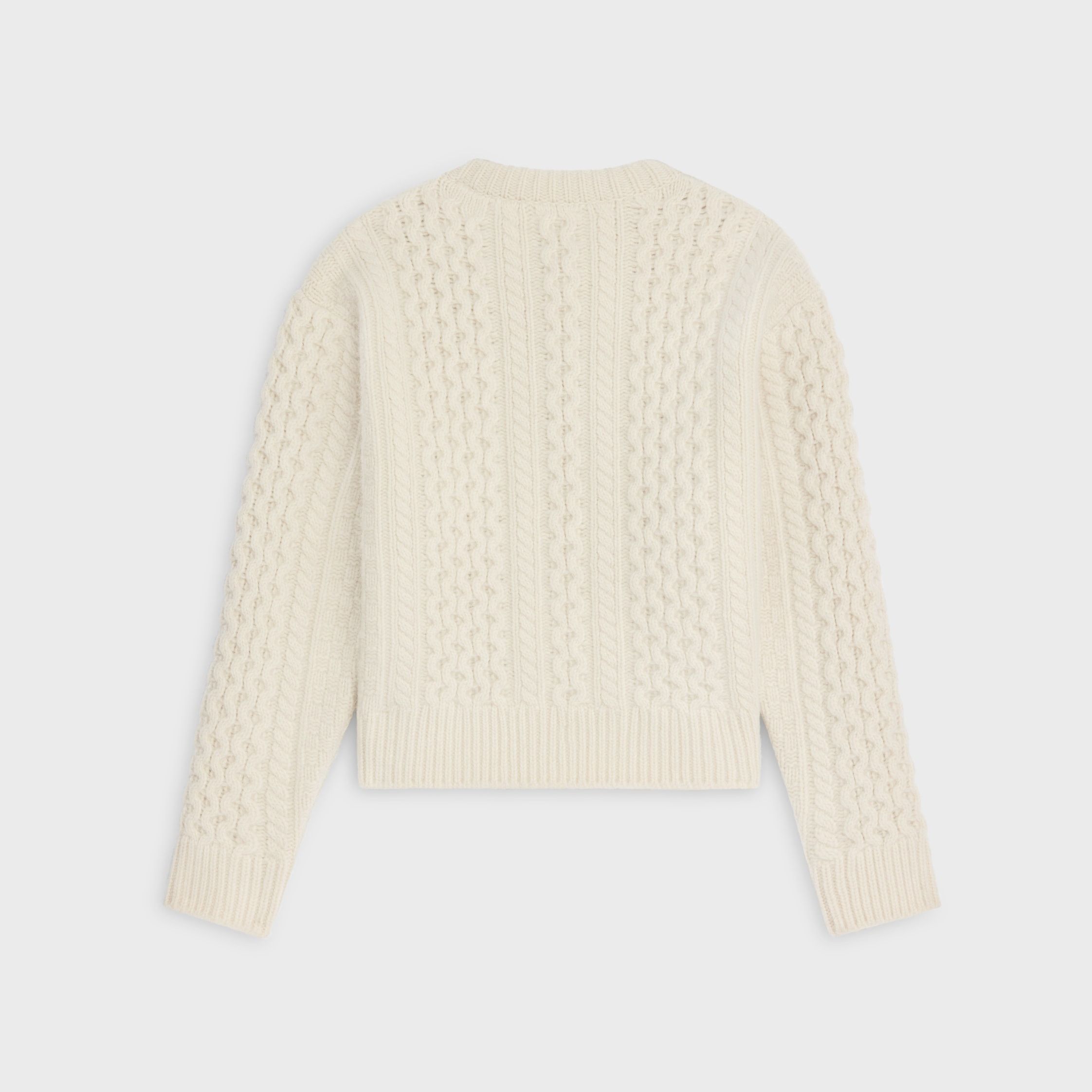 Celine TRIOMPHE CARDIGAN IN ARAN WOOL off white Size XS / US 0-2 / IT 36-38 - 2 Thumbnail